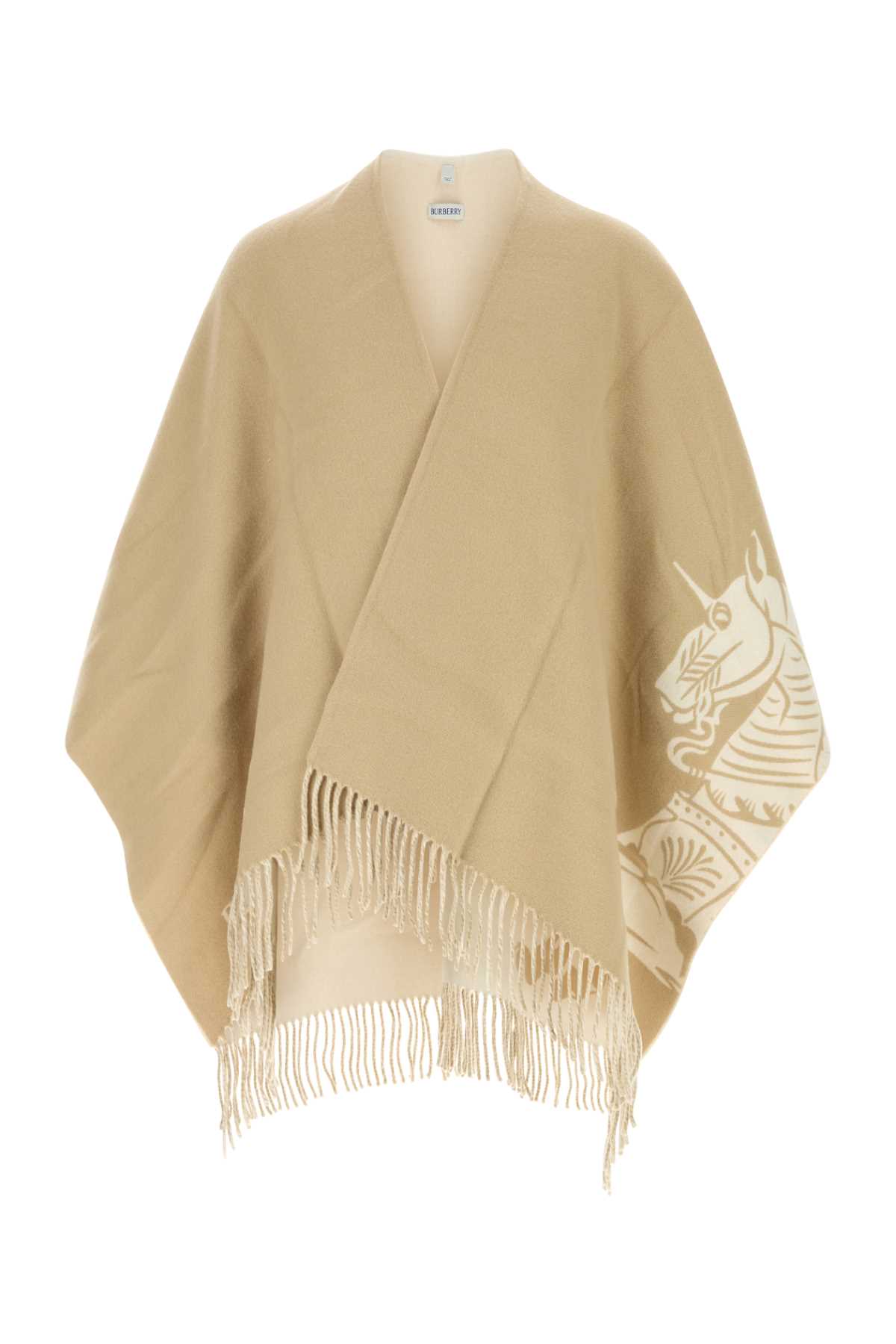 Burberry Beige Wool Blend Cape In Neutral