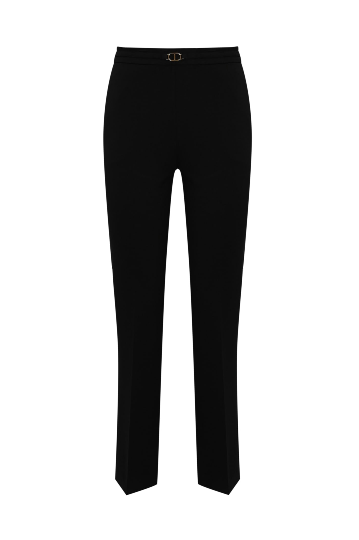 Stretch Viscose Trousers With Oval-t Strap