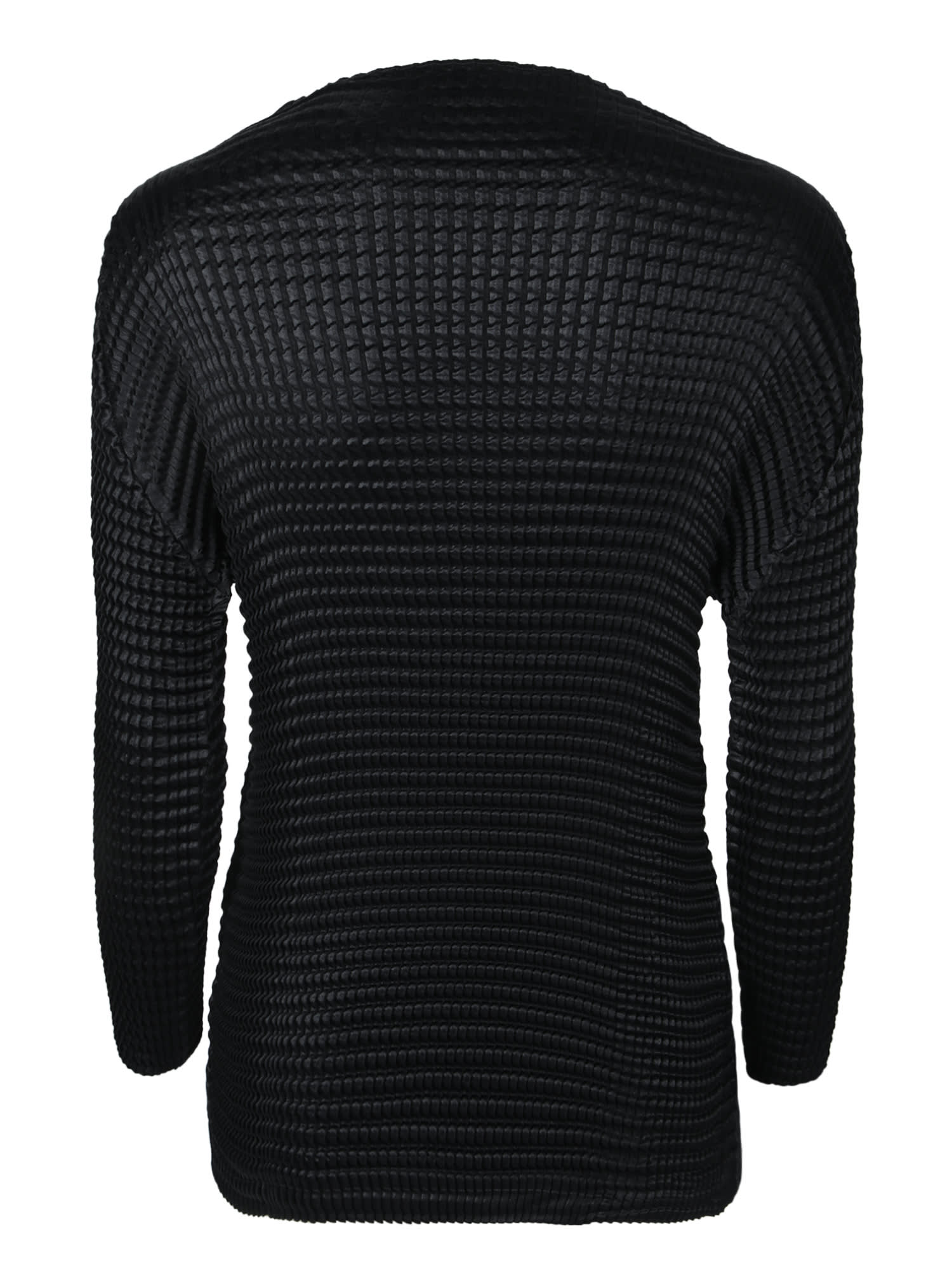 Issey Miyake Suede-like Pleats Top In Black In Black