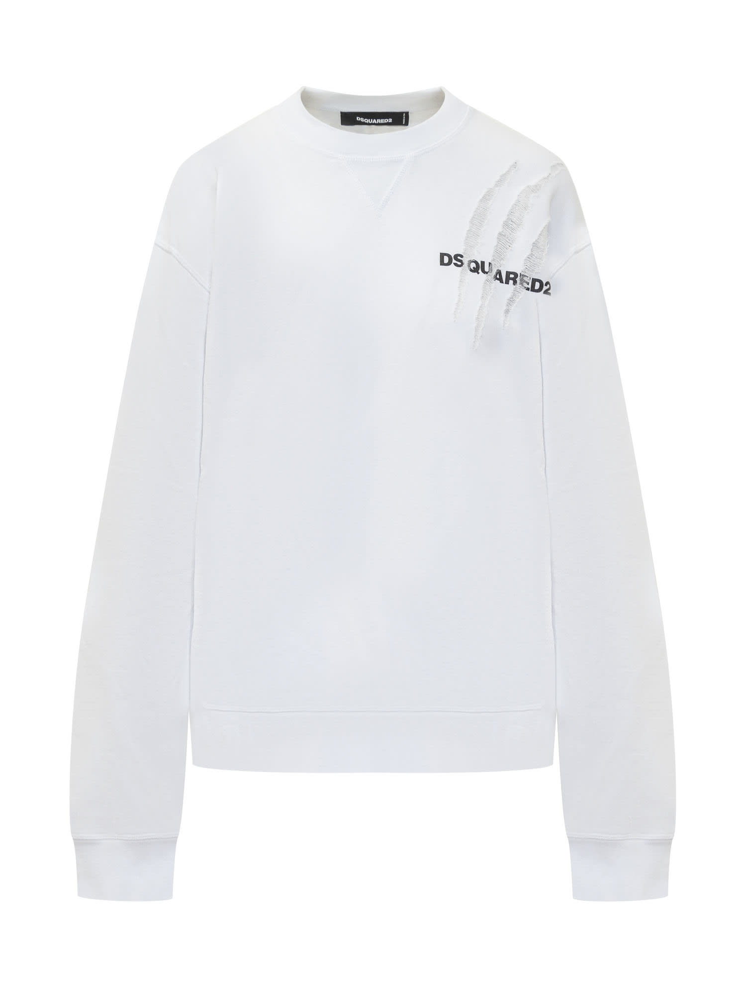 Shop Dsquared2 Horror Scratch Hoodie In White