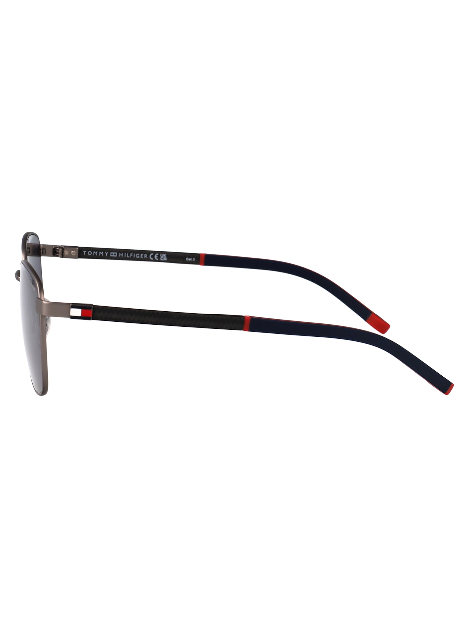 Tommy Hilfiger Dark Ruthenium Blue Stainless Steel Sunglasses In Black