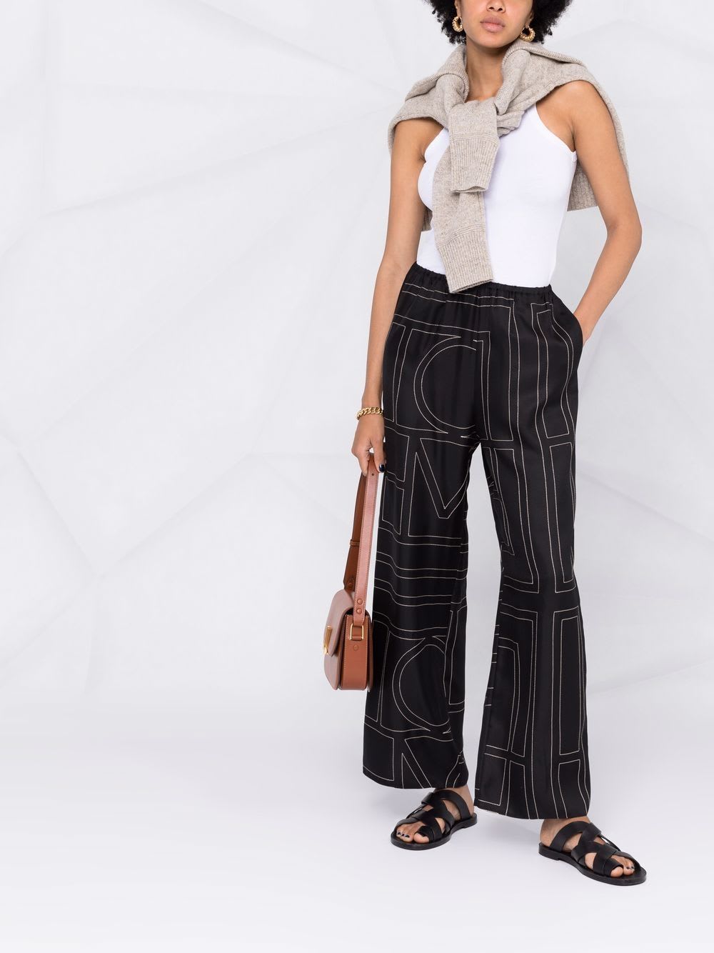 Totême Toteme Silk Pajama Trousers In Black