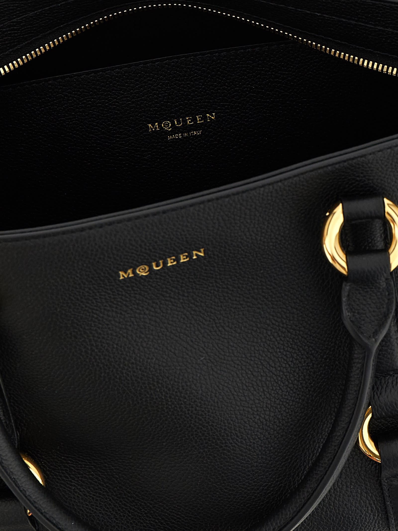 Alexander Mcqueen Farringdon Medium Elongated Calf Leather Shoulder Bag In Black