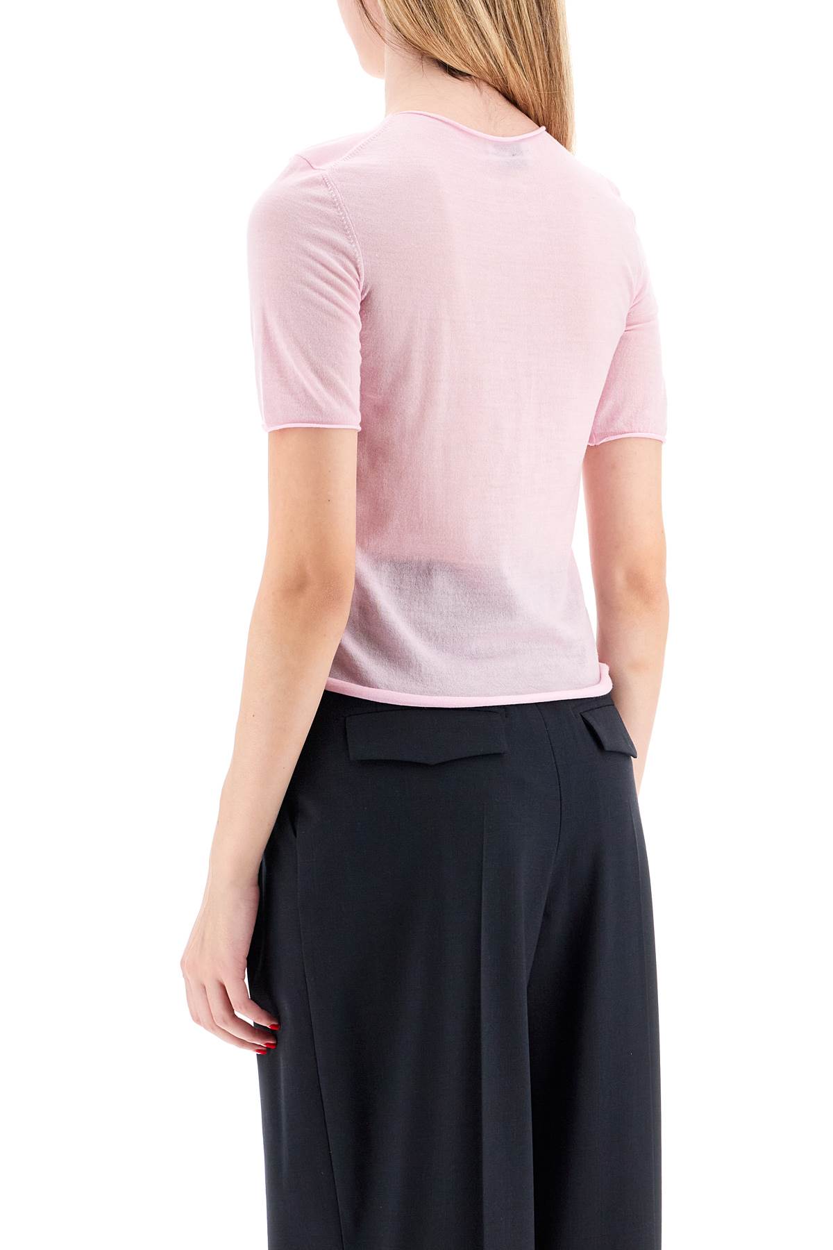 Shop Mrz Short-sleeved Knit Top For In Rosa (pink)