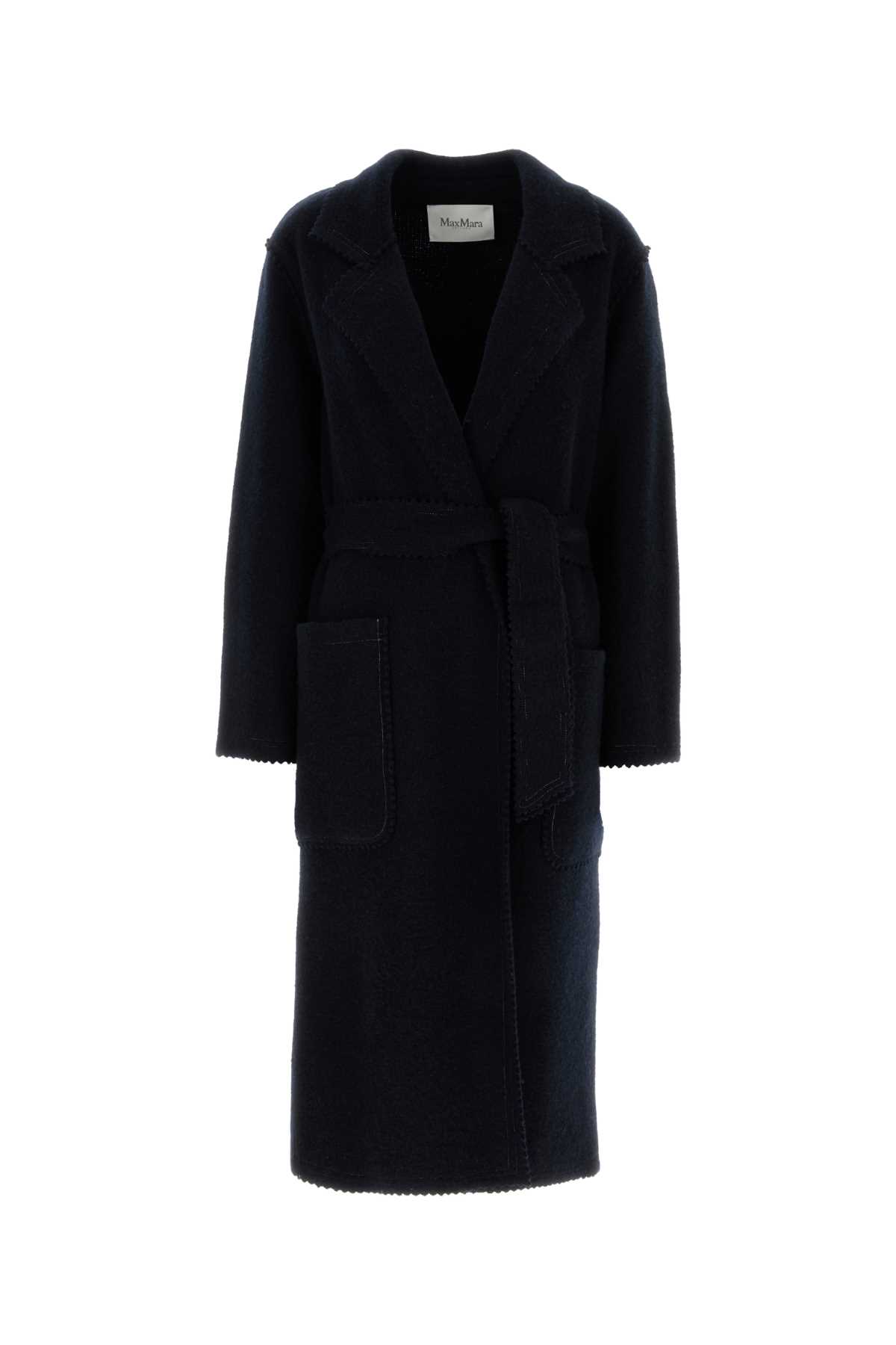 Dark Blue Wool Blend Jene Coat