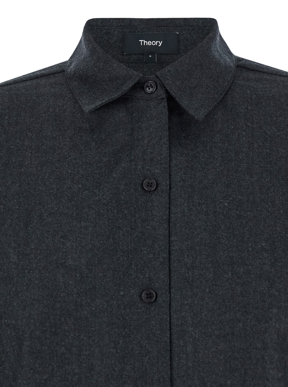 Theory Grey Shirt With Classic Collar In Grey
