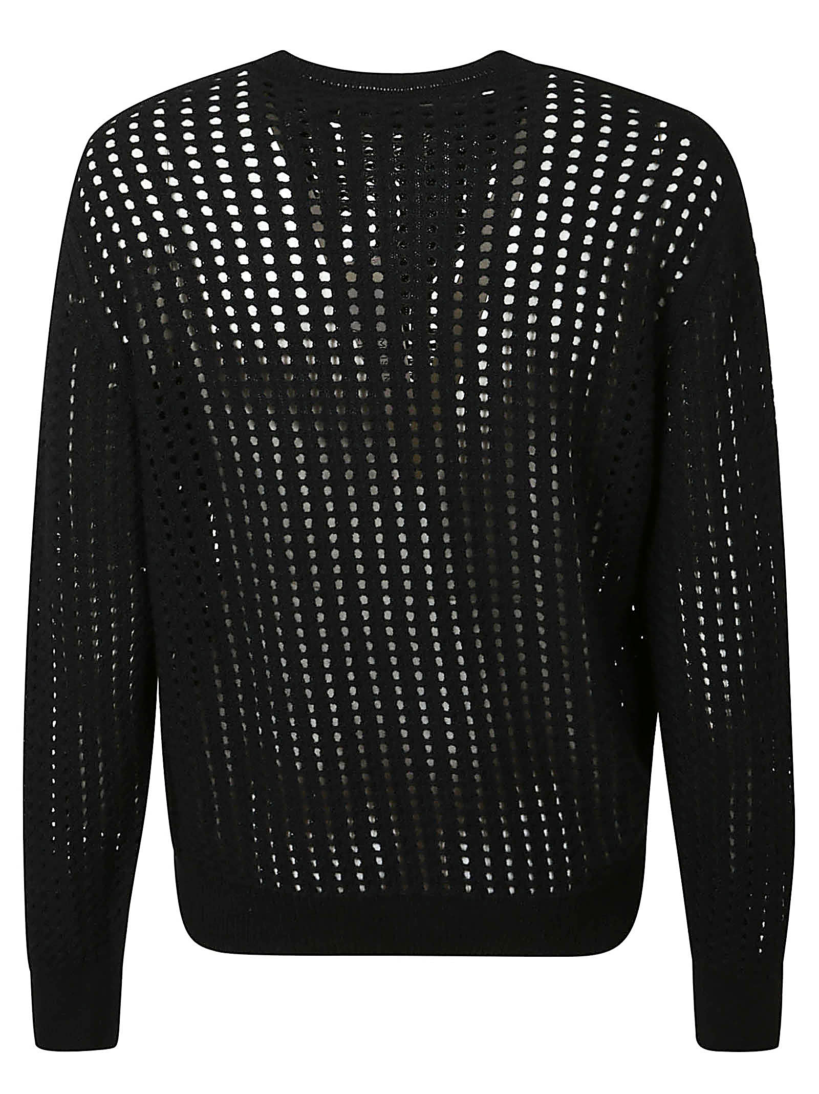 Shop Maison Flaneur Mesh Cashmere Sweater In Black