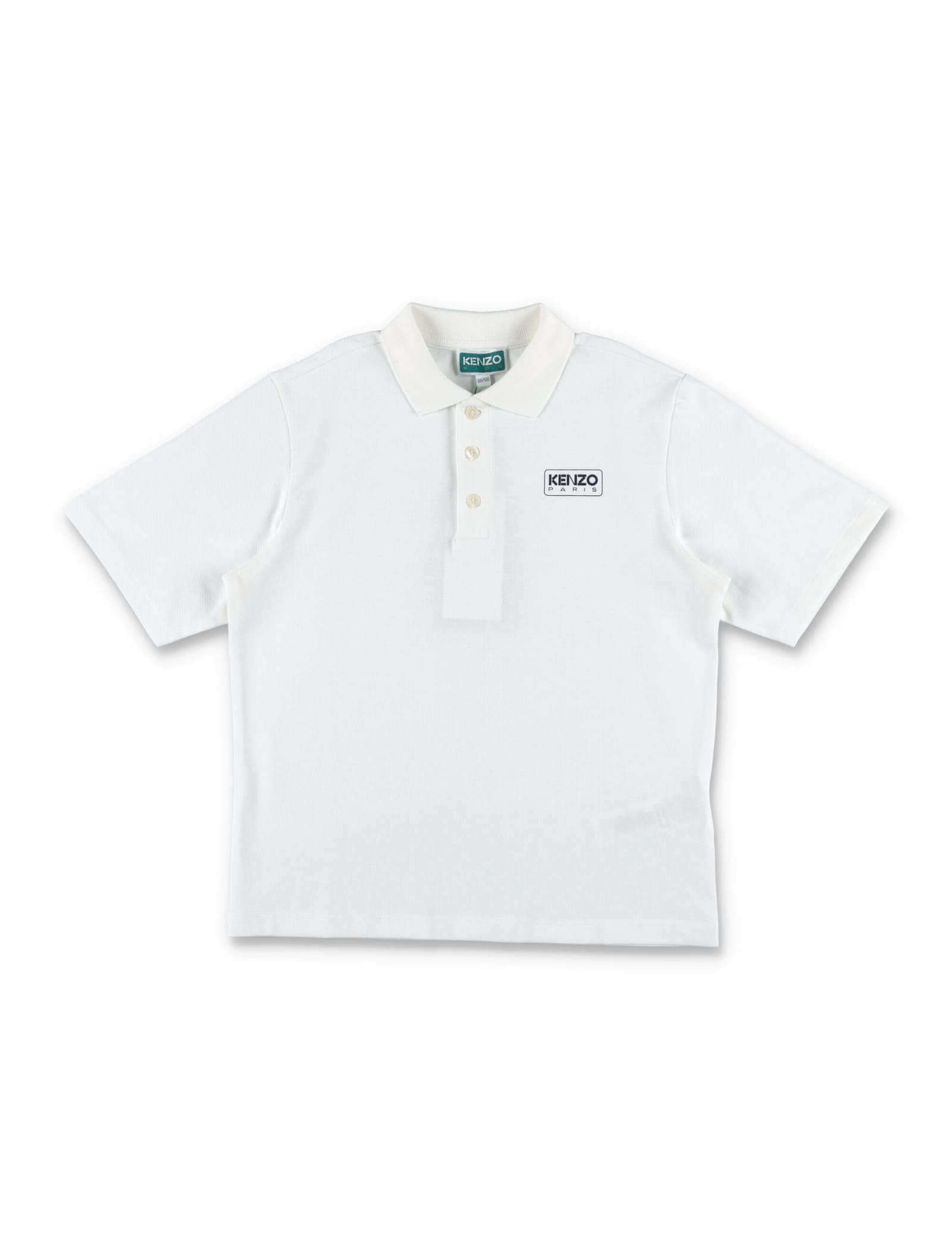 Kenzo Kids' Logo Polo Shirt In Ivory
