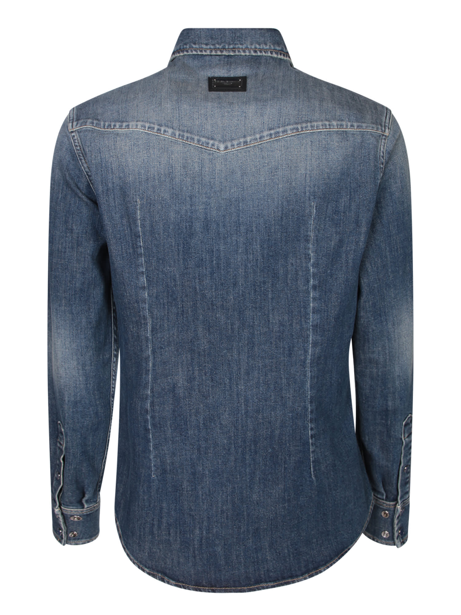 Shop Dolce & Gabbana Essential Blue Denim Shirt