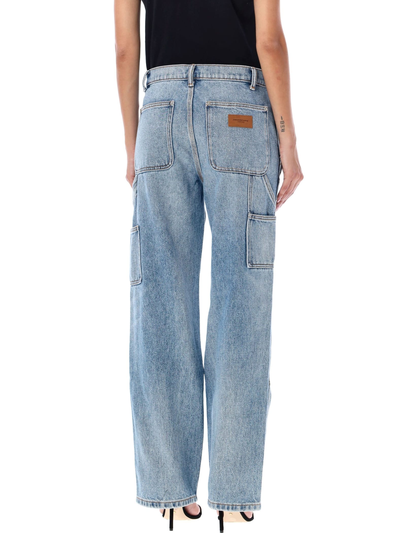 Shop Alexander Wang Slouch Carpenter Jeans In Classic Light Indigo