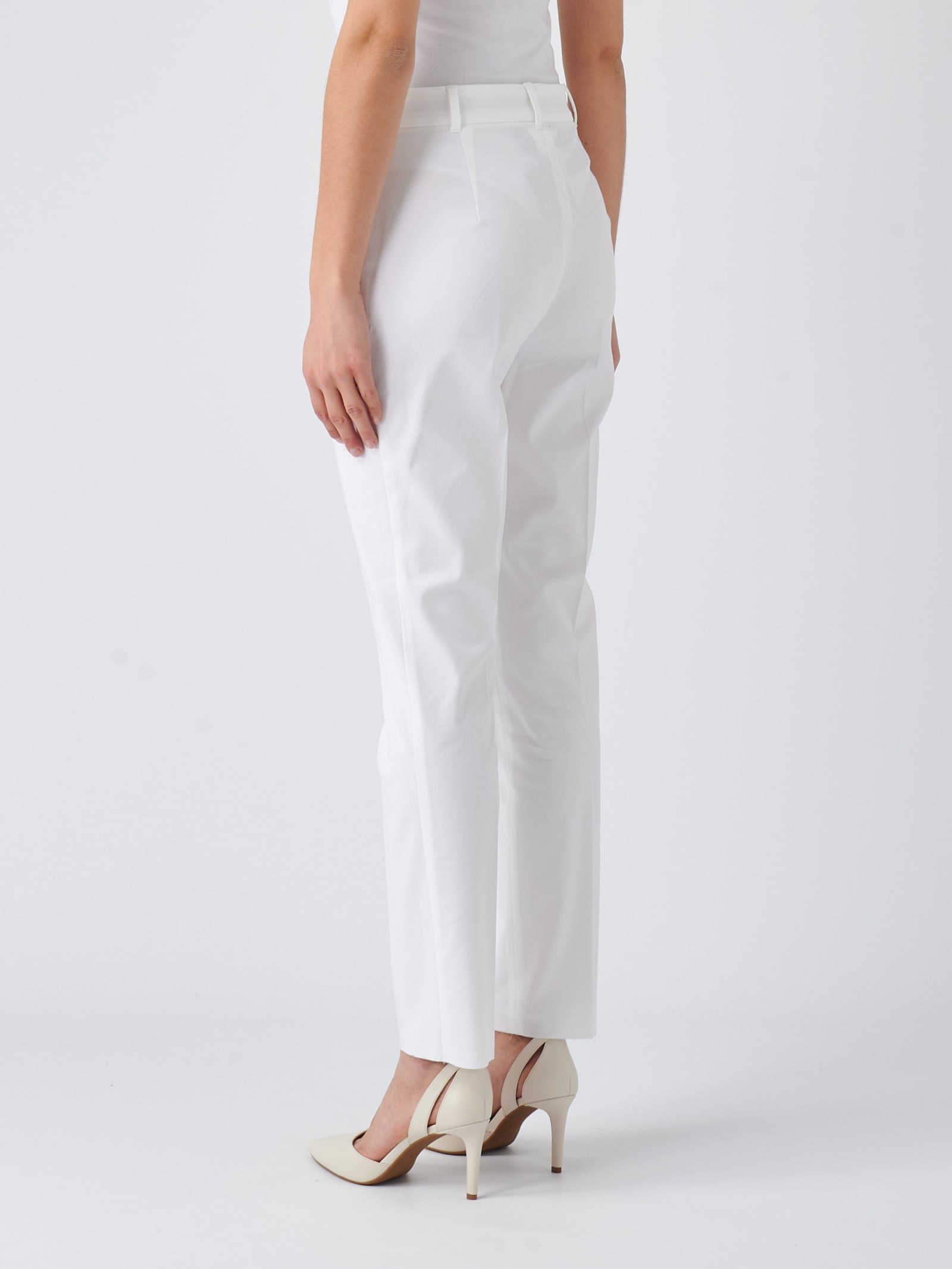 Shop Max Mara Stemma Trousers In Bianco