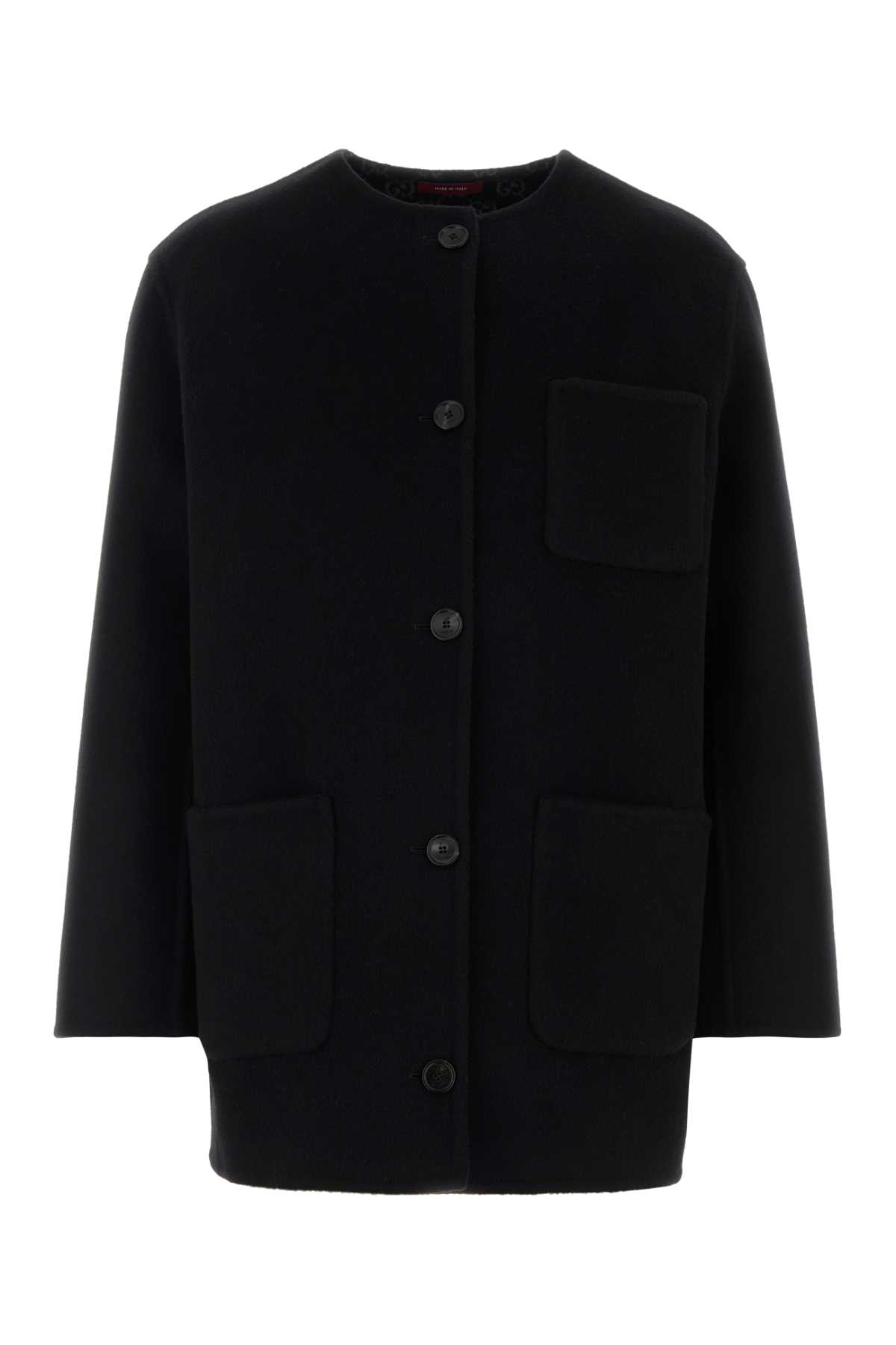 Gucci Reversible Wool Silk Jacket In Black