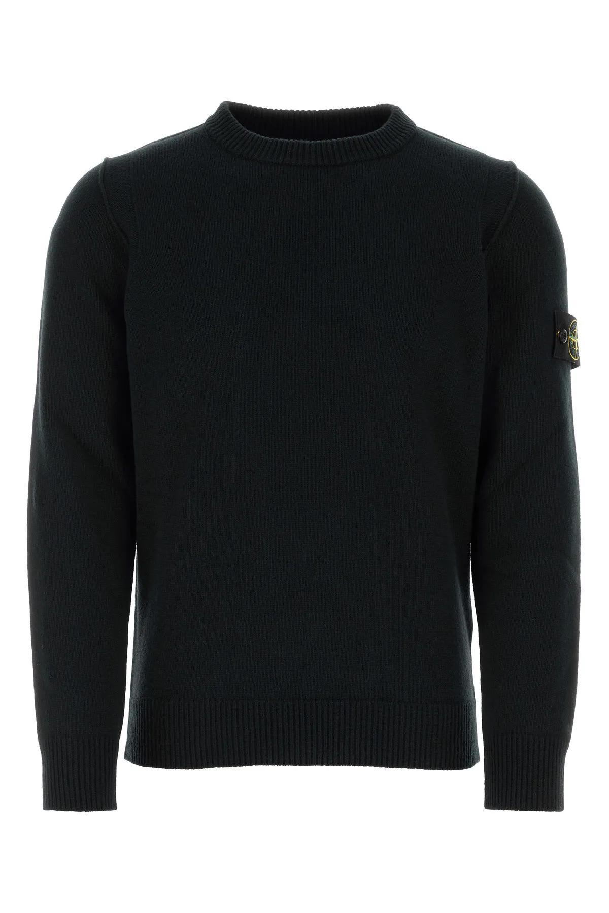 Shop Stone Island Midnight Blue Wool Blend Sweater