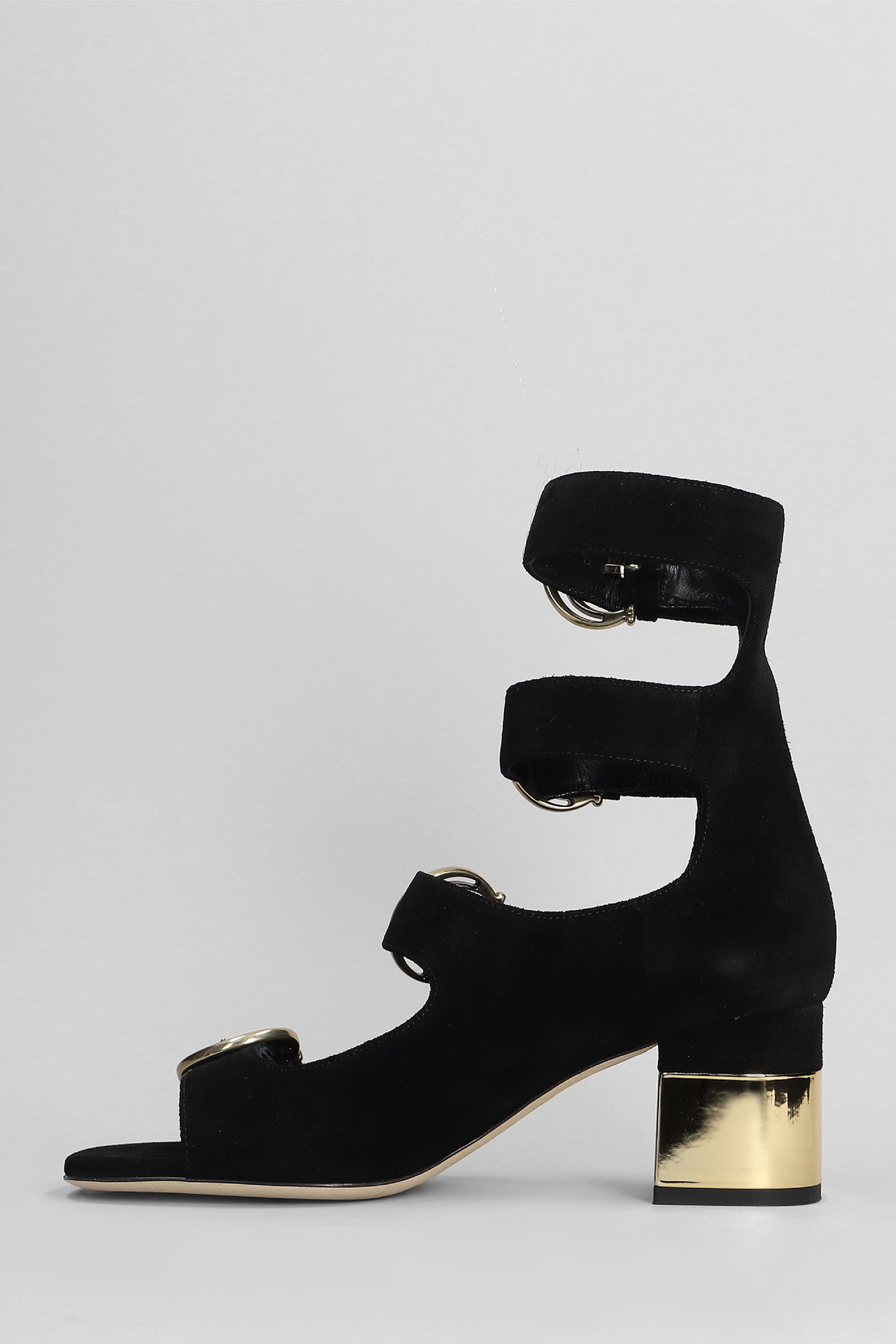 Shop Chloé Alize Sandals In Black Suede