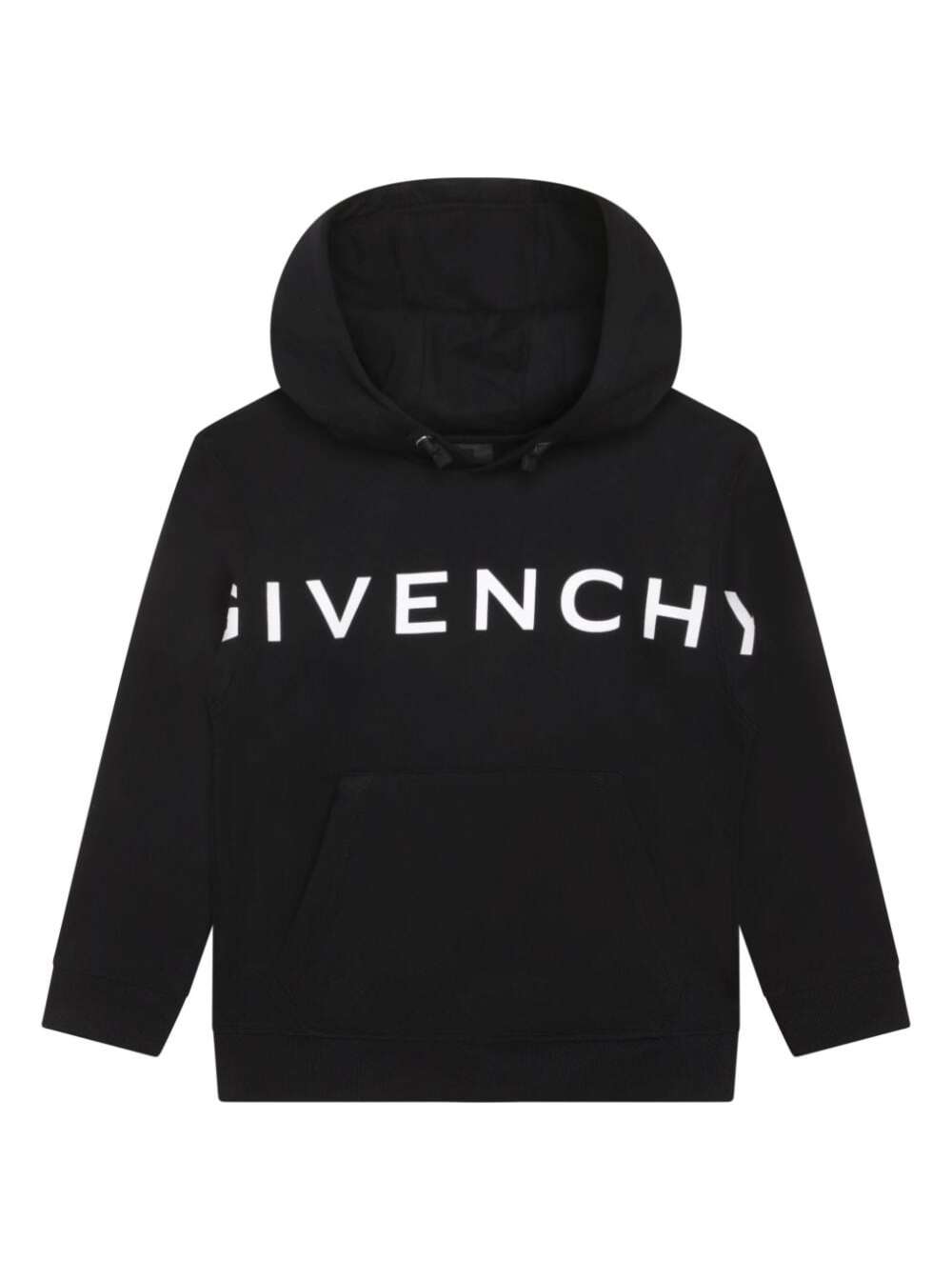 Shop Givenchy Black Hoodie And Contrasting Maxi Logo At The Front Boy In B Nero