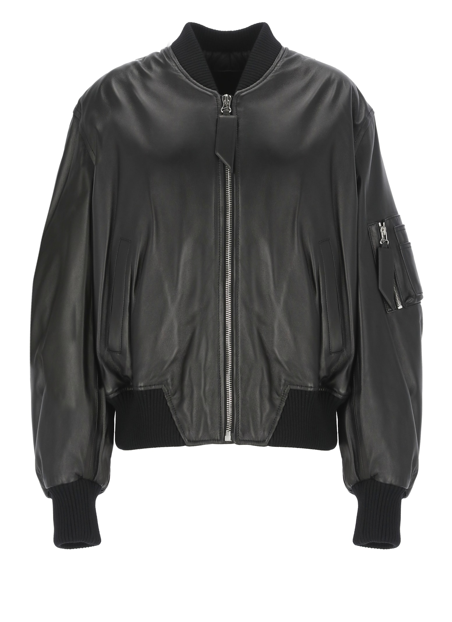 Attico Anja Bomber Front Pockets In Black