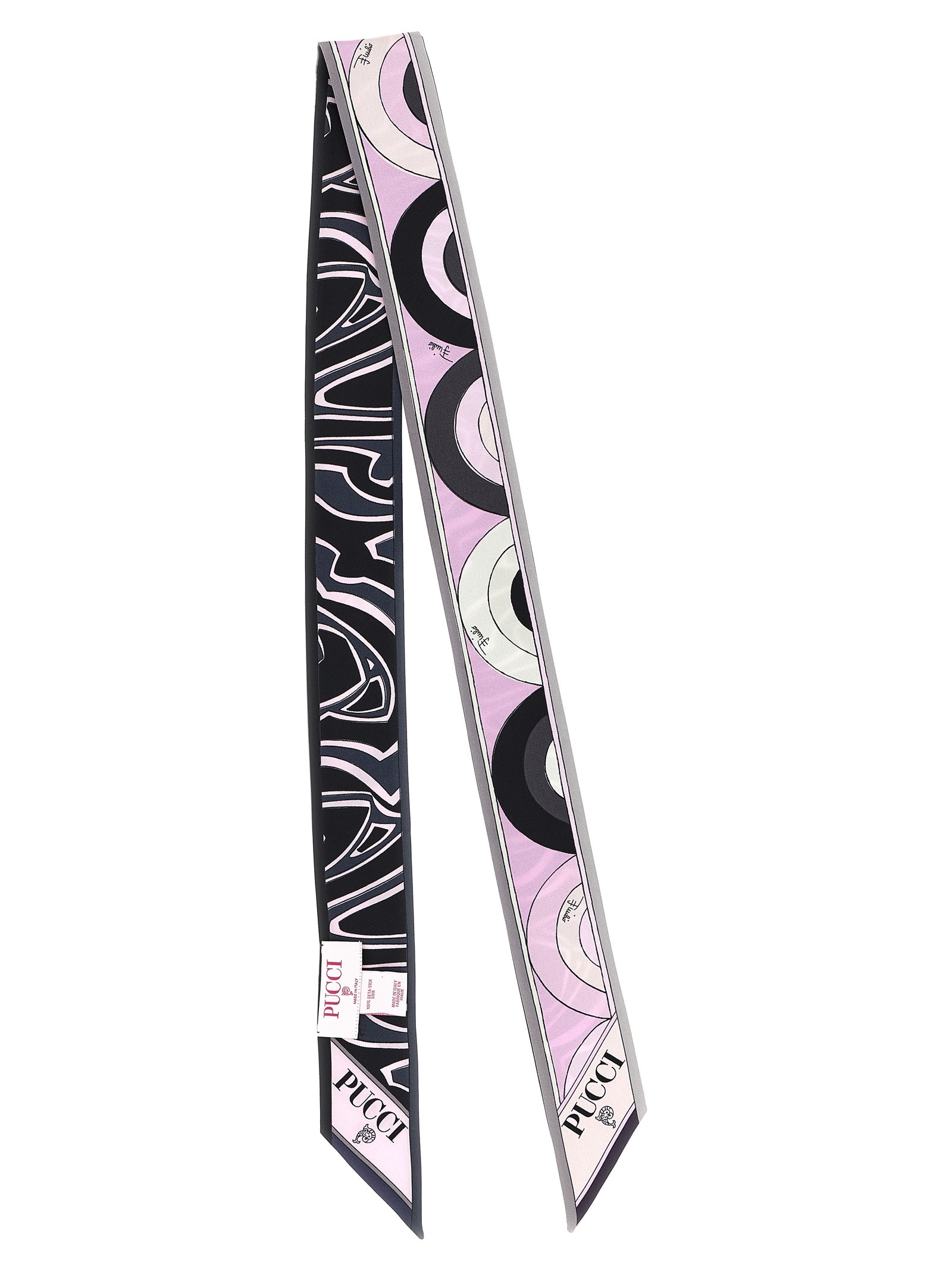 Pucci Multicolor Double Face Printed Bandana Scarf In Pink