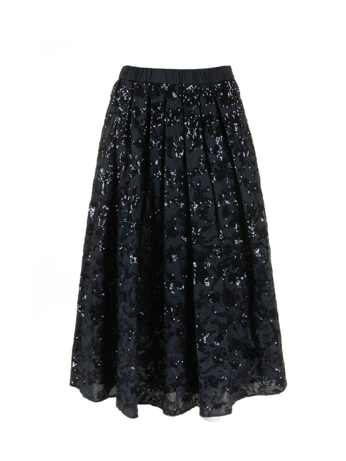 Shop Weekend Max Mara All-over Embellished Pleated Skirt