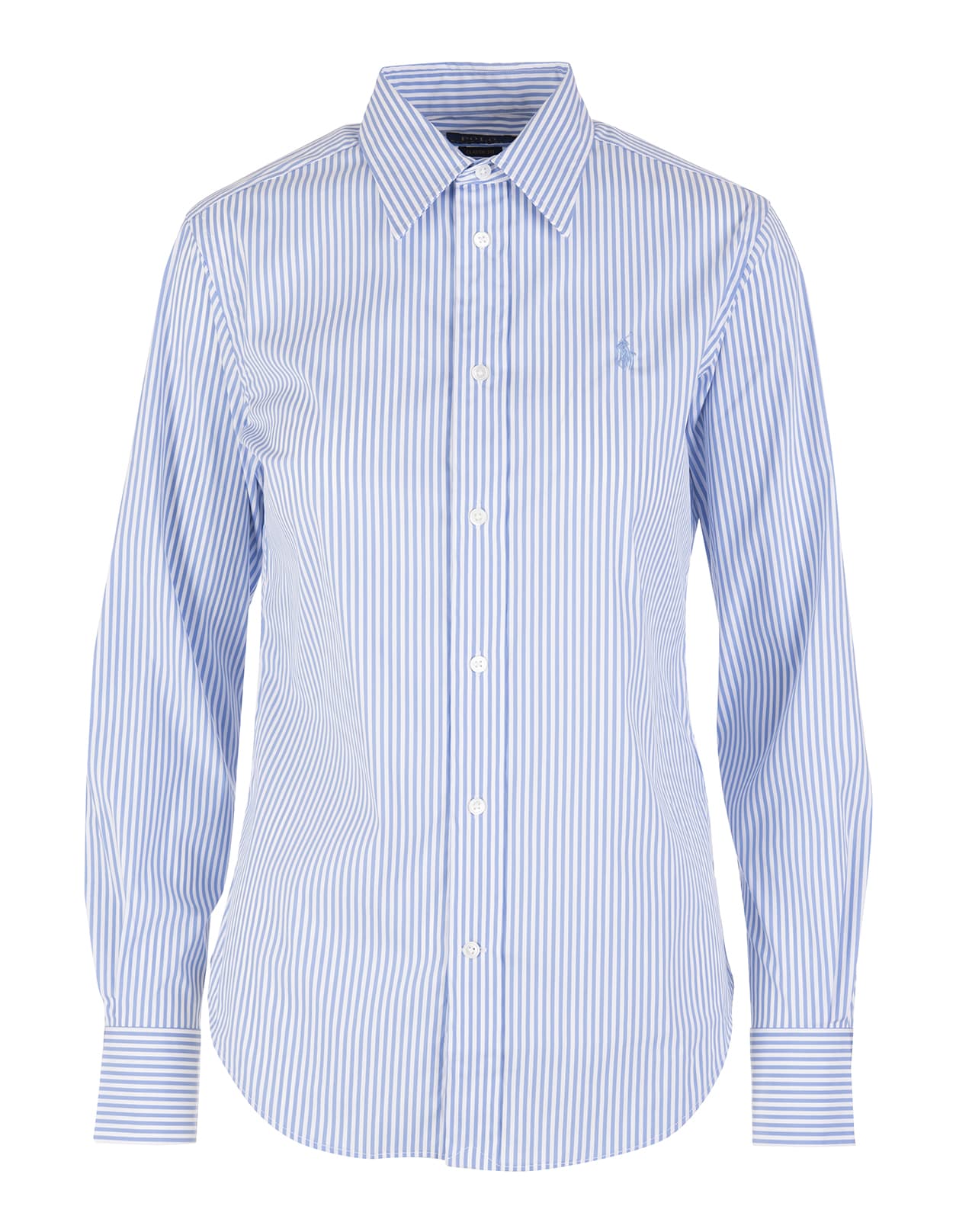 Ralph Lauren Woman Classic Fit Light Blue Striped Cotton Shirt