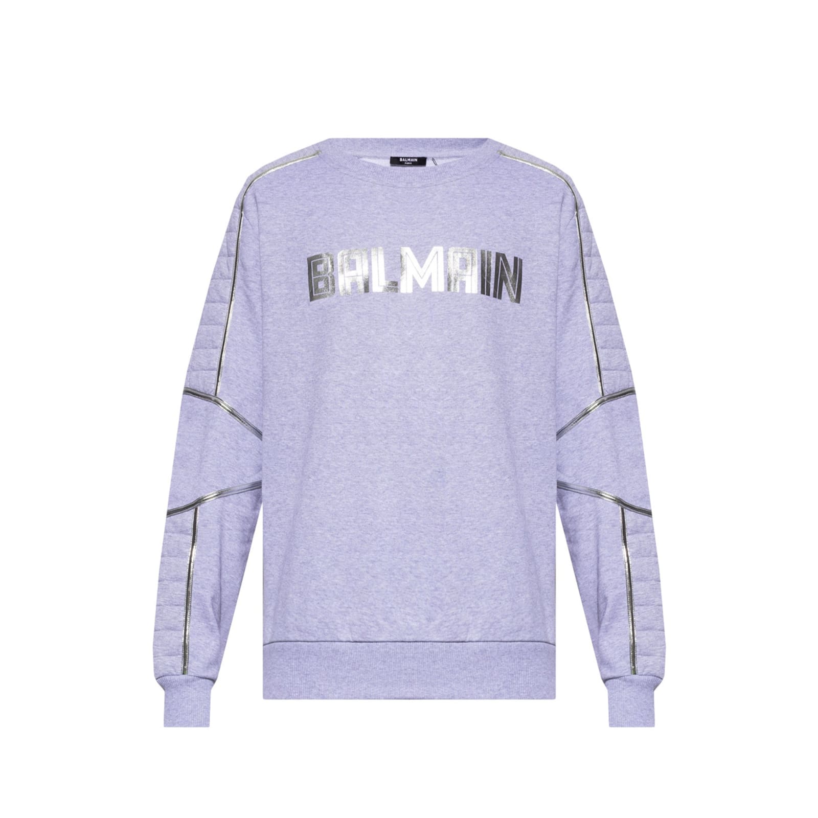 Shop Balmain Logo Sweartshirt In Gray