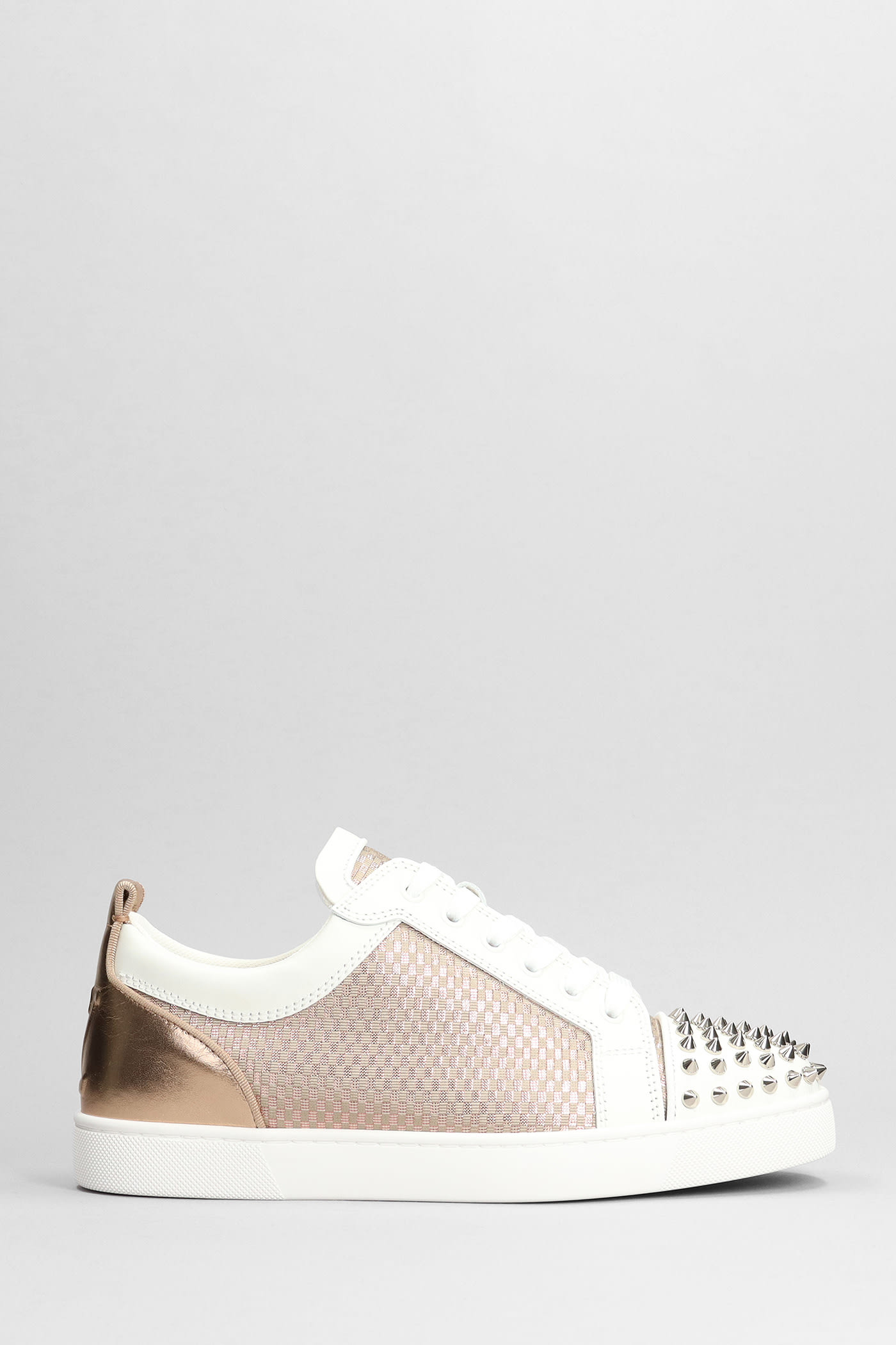 Christian Louboutin Varsijunior Spikes Sneakers In White Leather