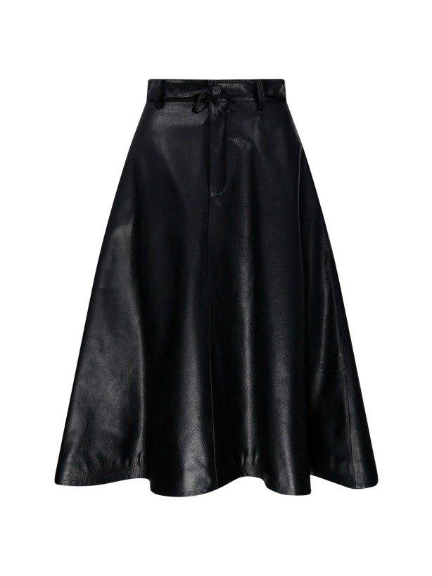 Flared Leather Skirt