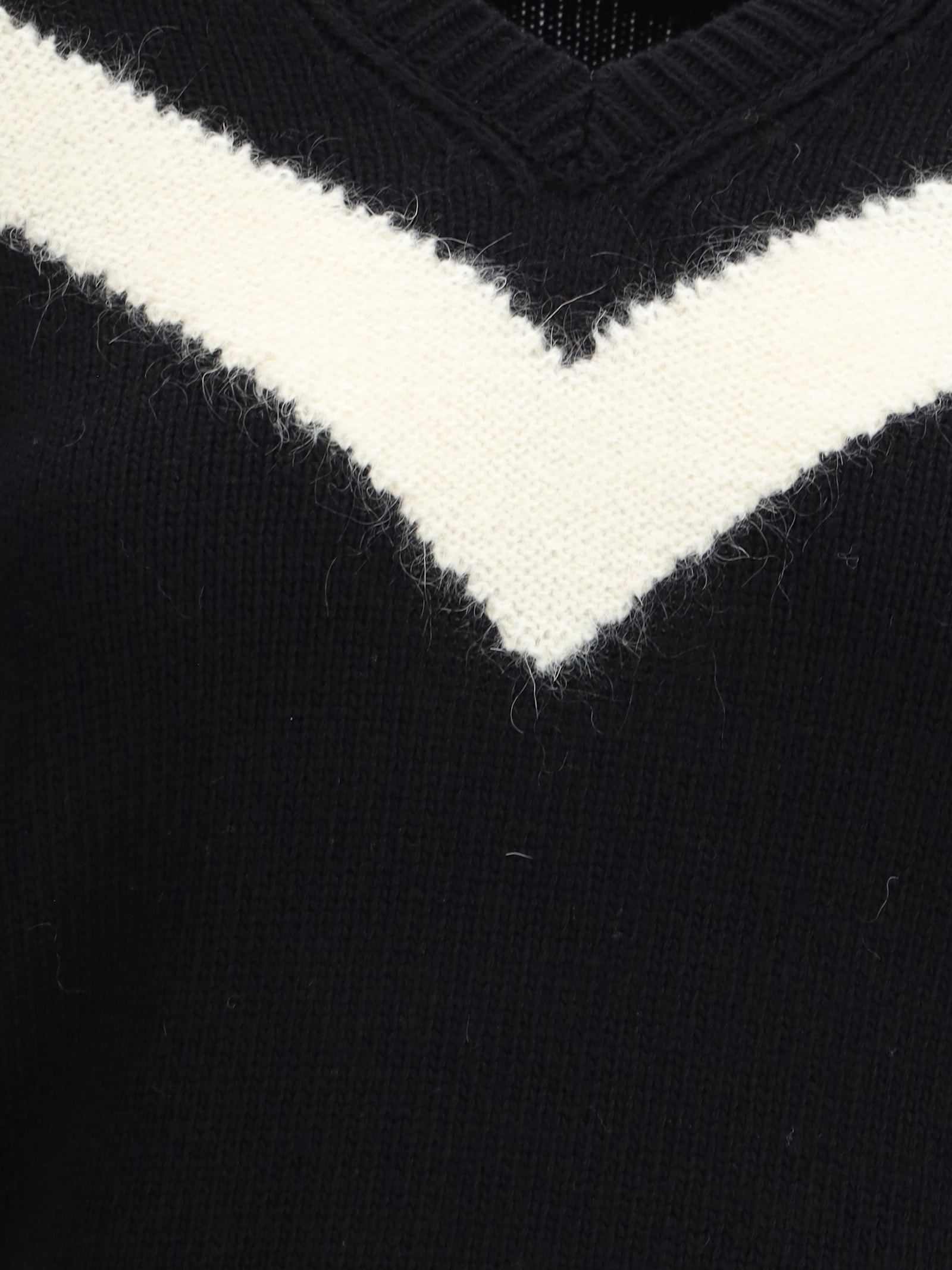 Valentino Wool Sweater With A Bow At The Back In Black