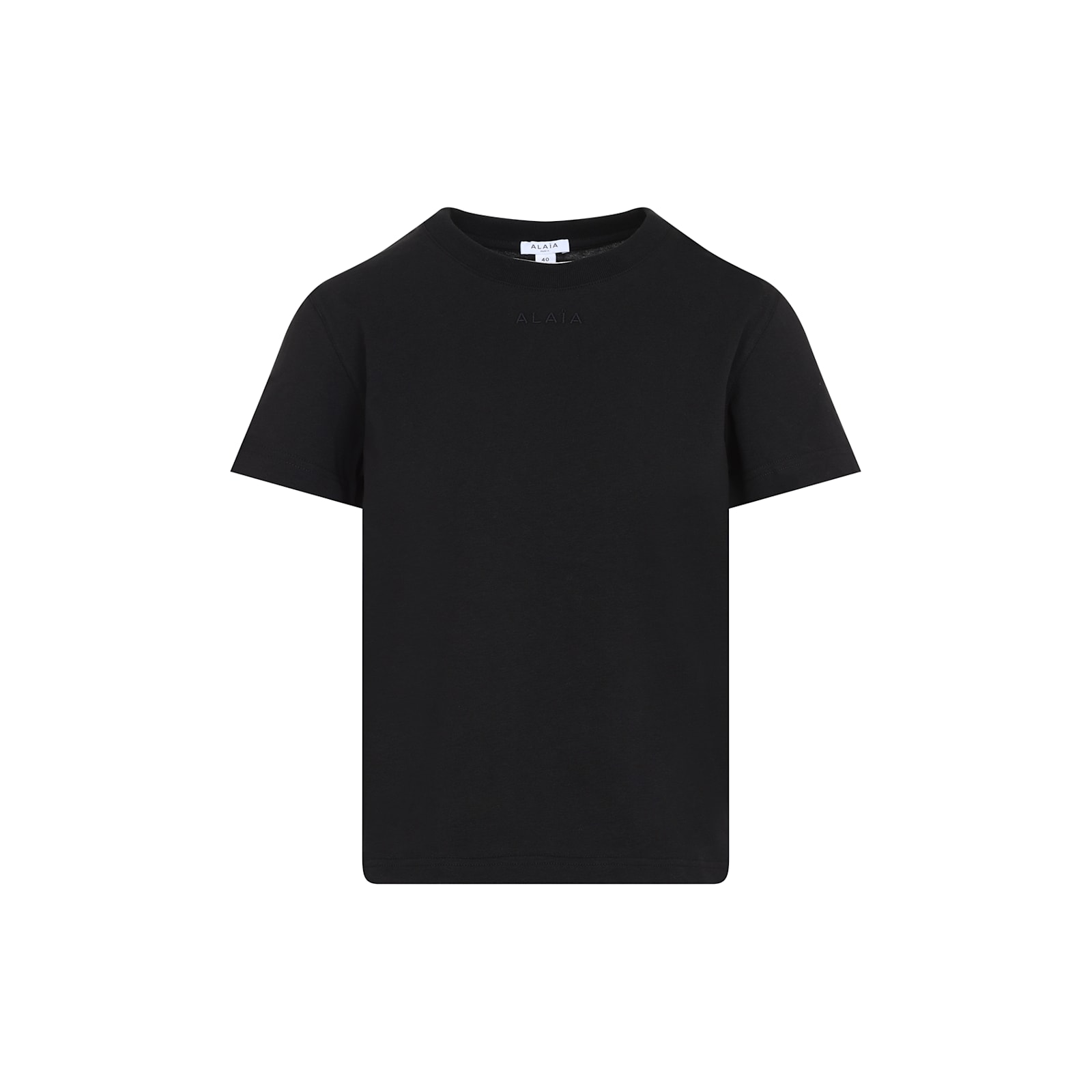 Alaïa Black Cotton T-shirt With Logo In Noir Alaia