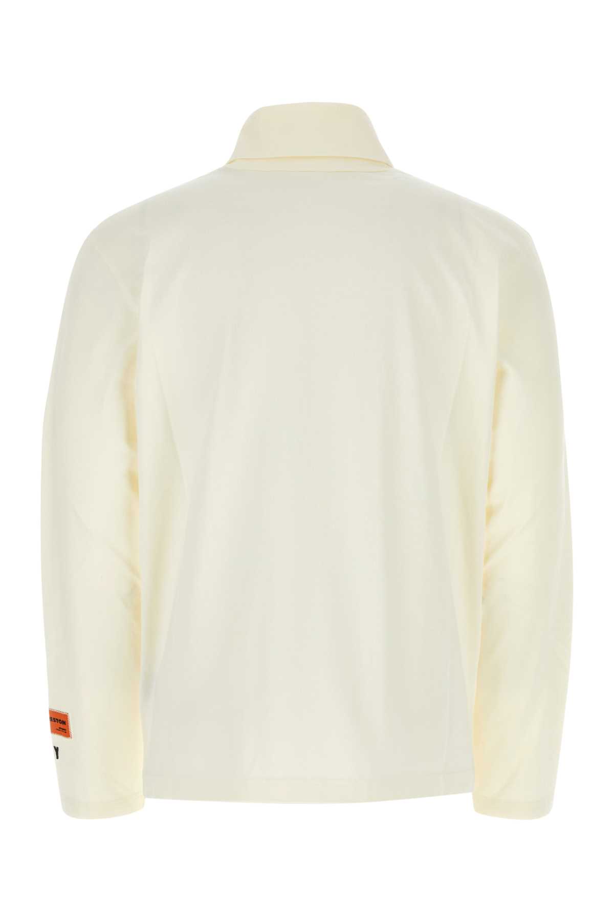 Heron Preston Ivory Cotton T-shirt In Whiteblack