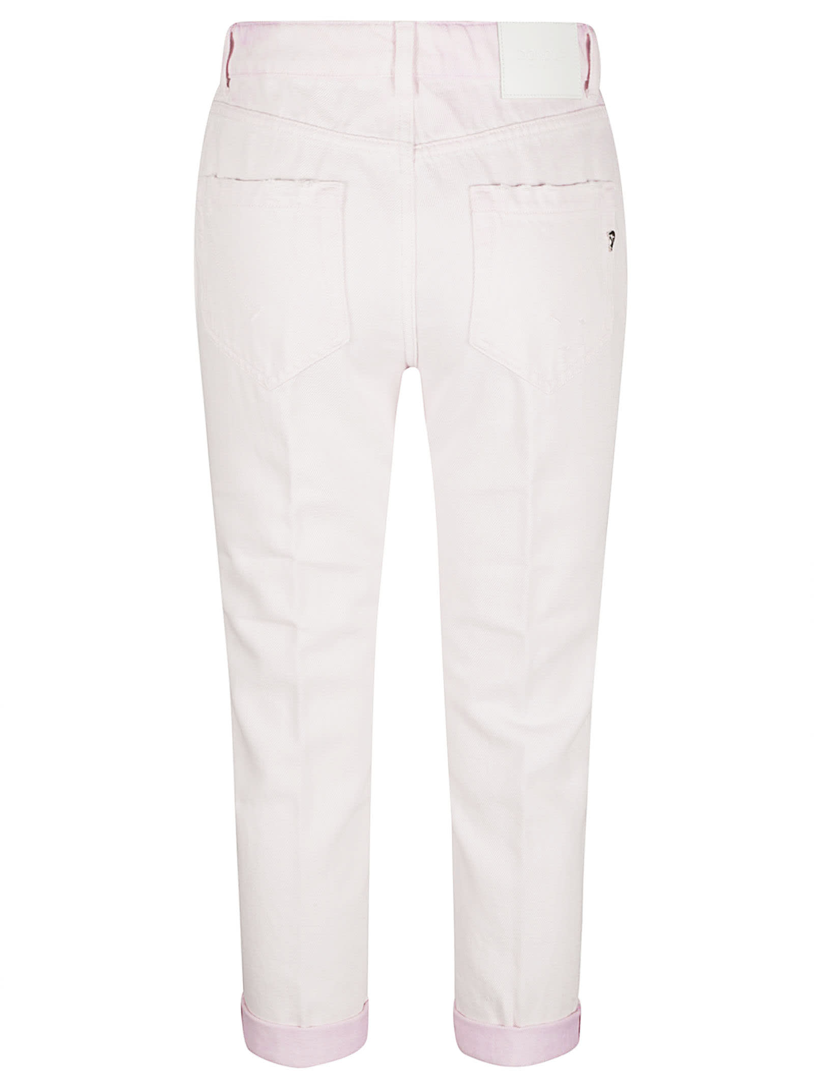 Shop Dondup Buttoned Cropped Jeans In Malva