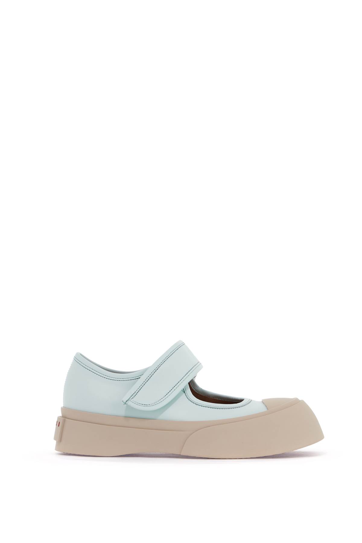 Shop Marni Pablo Mary Jane Nappa Leather Sneakers In Mineral Ice (light Blue)