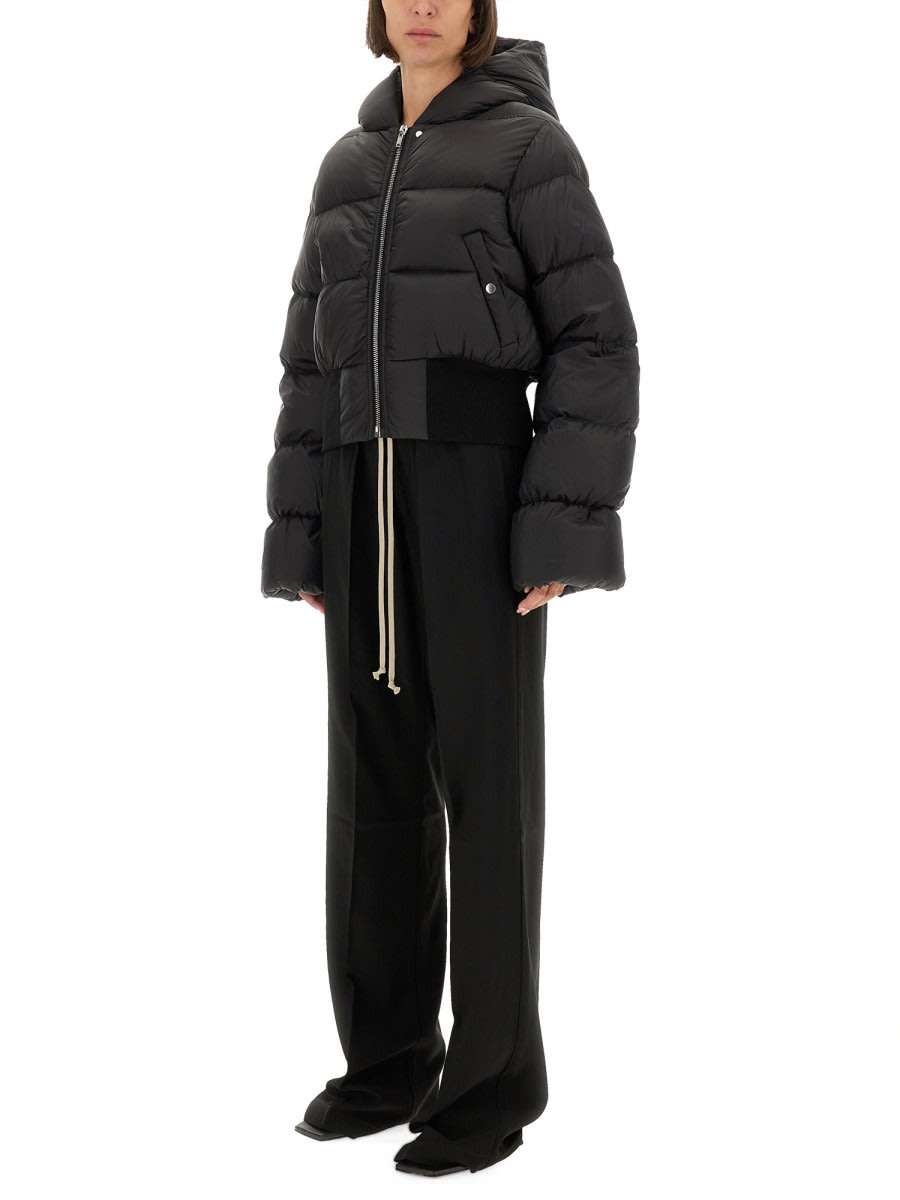 Rick Owens Down Jacket With Hood In Black
