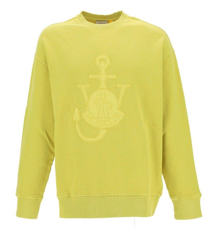 Moncler X Jw Anderson Logo Embroidered Sweatshirt In Yellow