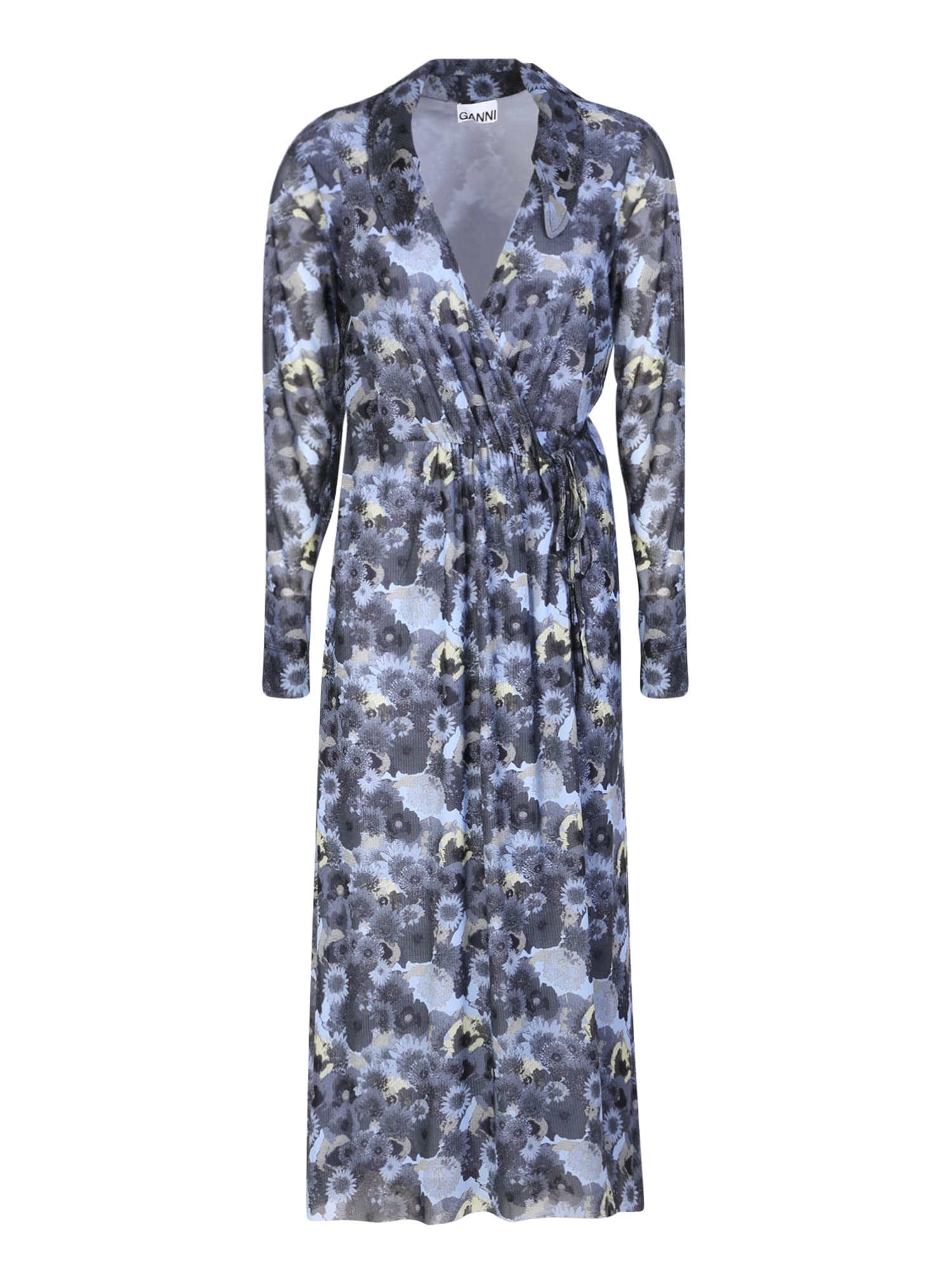 GANNI BLUE WRAP DRESS