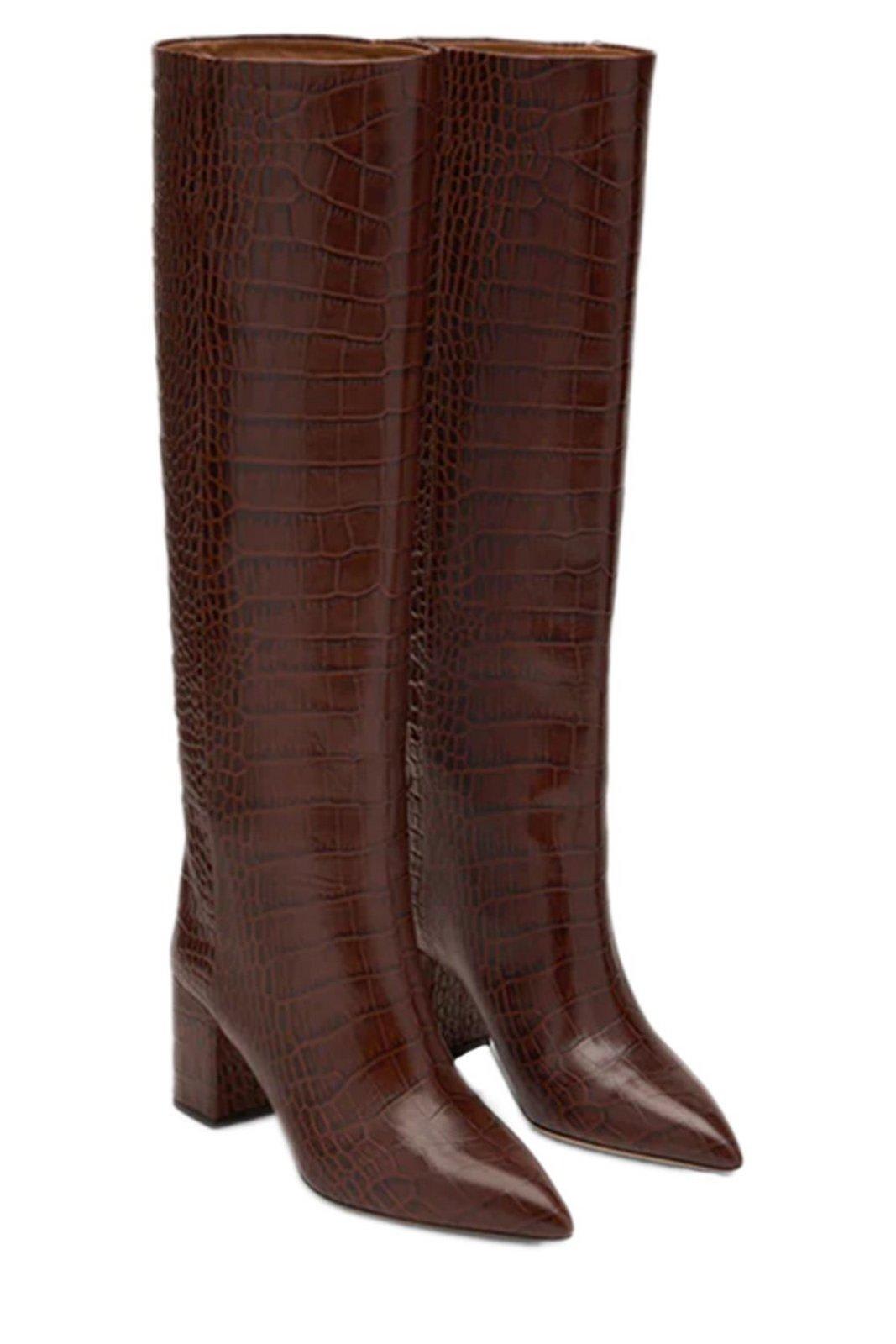 Shop Paris Texas Anja Embossed Knee-length Boots In Rosso