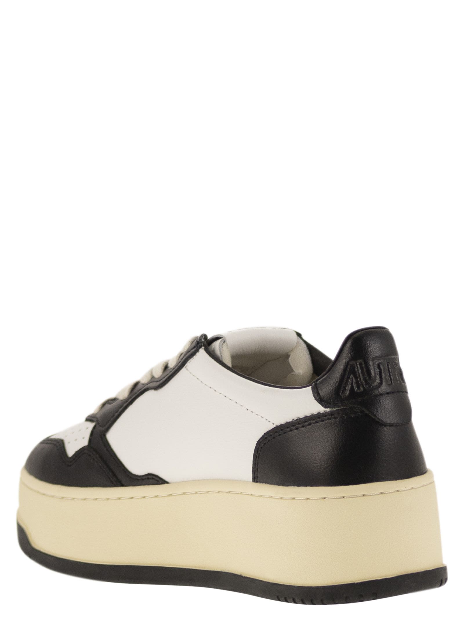 Shop Autry Medalist Platform - Leather Trainers In White/black