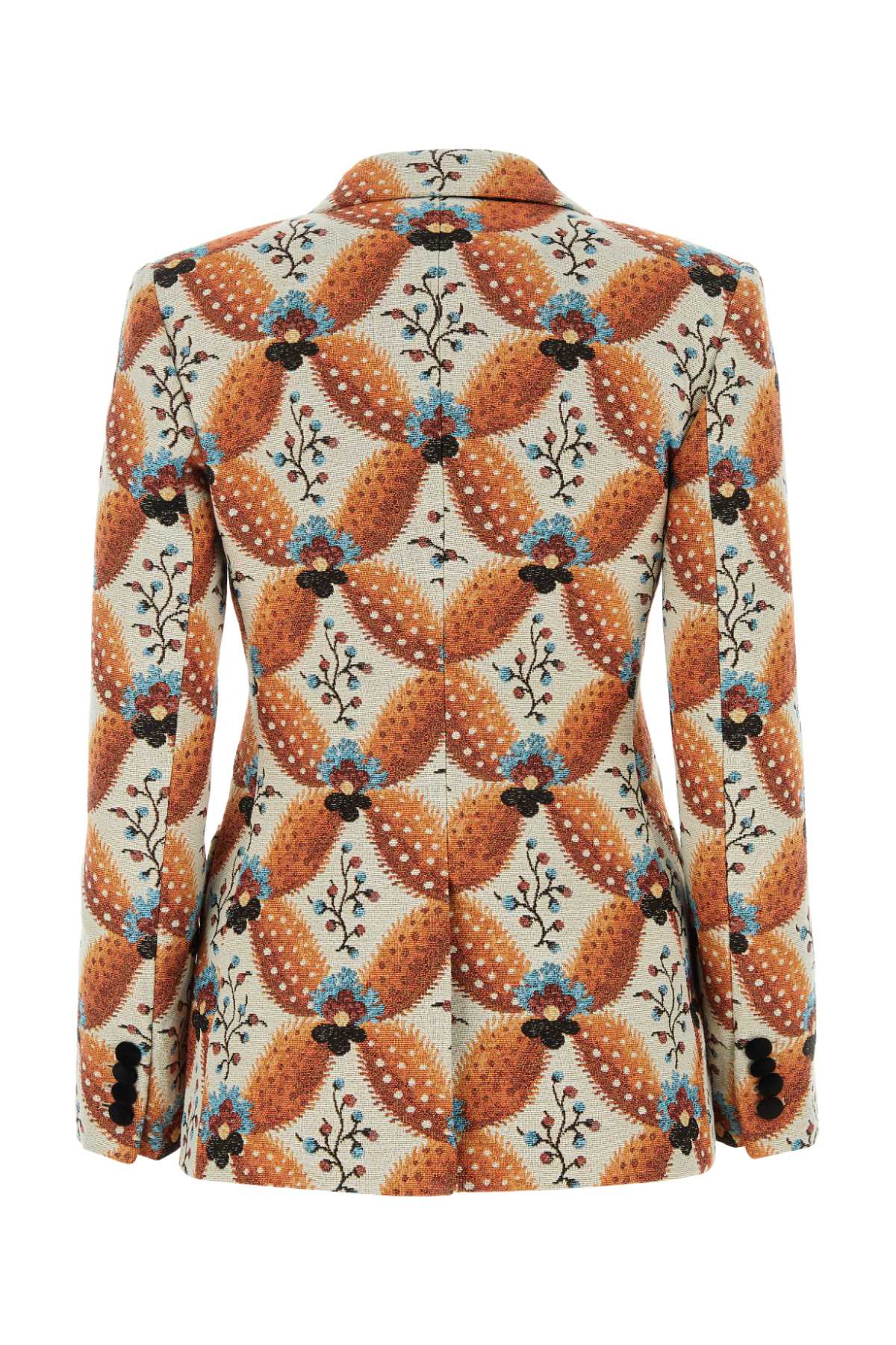 Shop Etro Embroidered Jacquard Blazer In Orange
