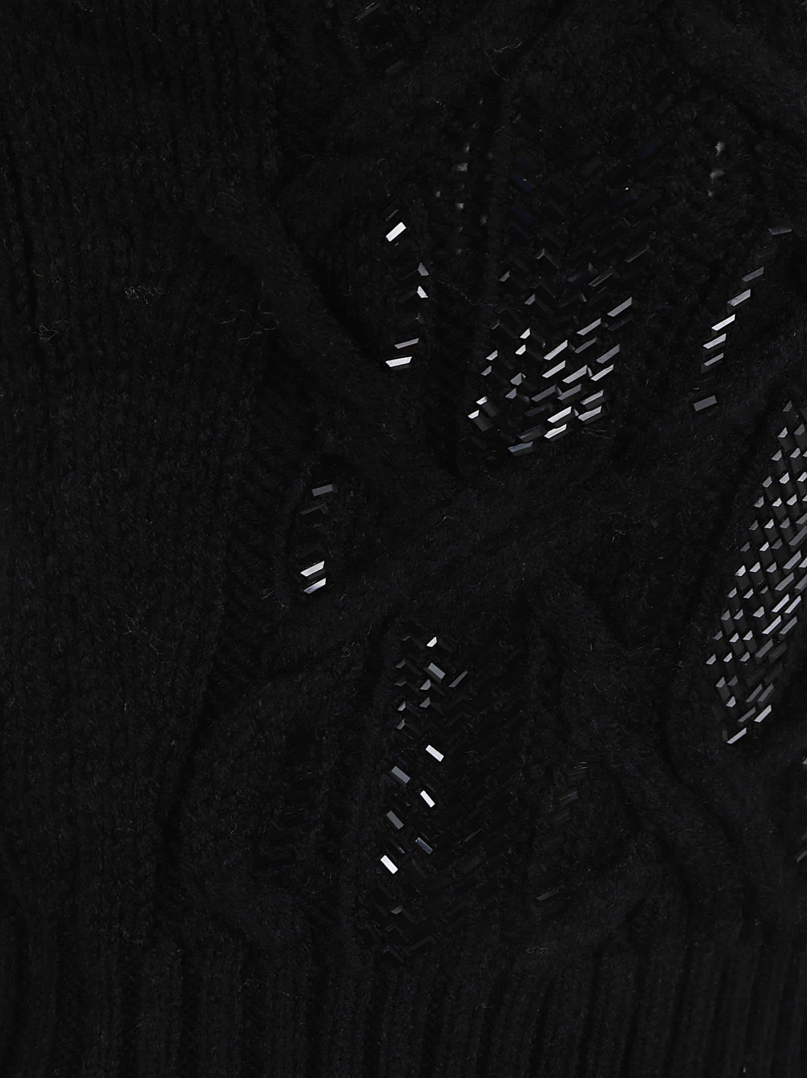 Ermanno Scervino Cropped Sleek Knitted Top With High Neck In Black