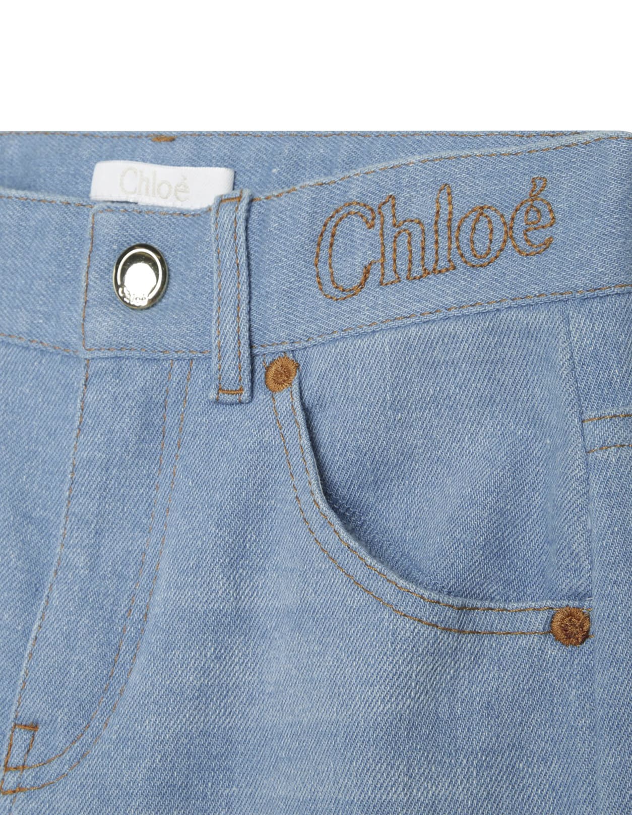 Shop Chloé Blue Patchwork Denim Palazzo Jeans