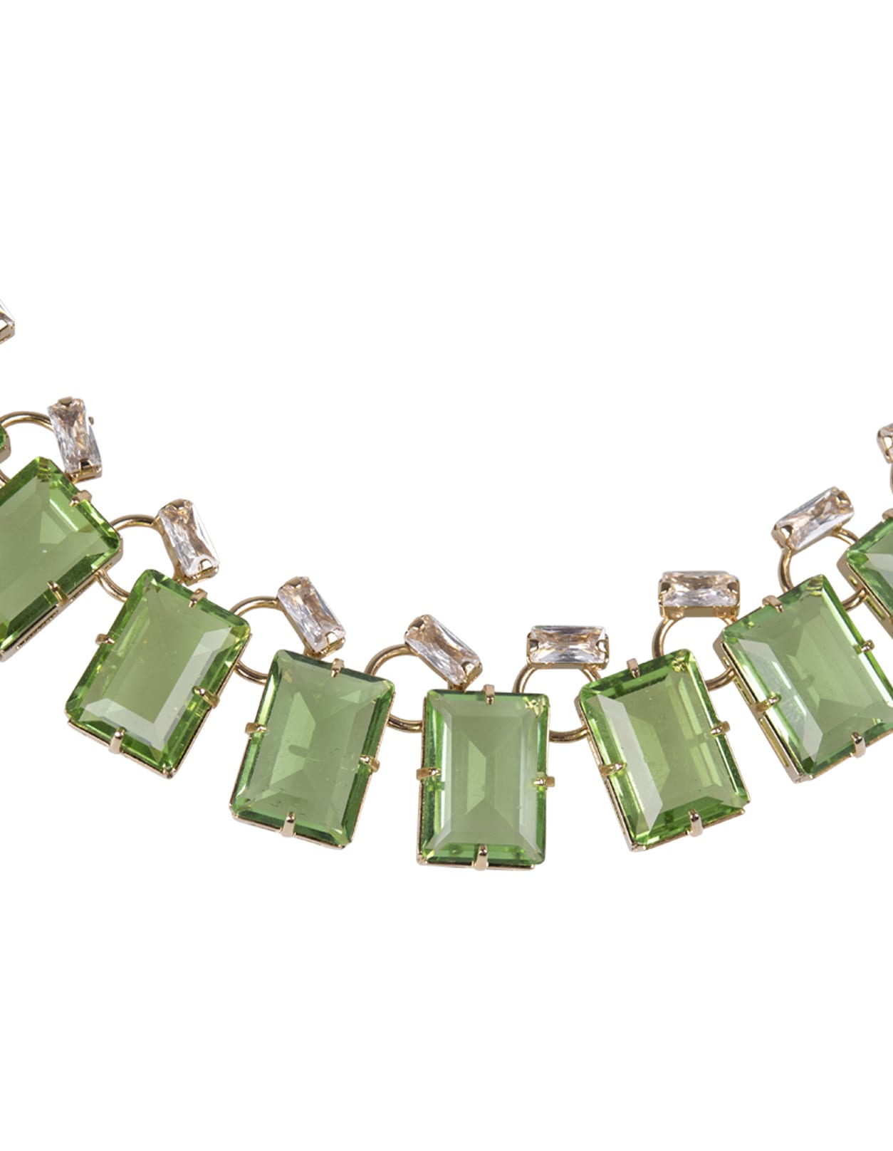 Shop Ermanno Scervino Necklace With Green Stones