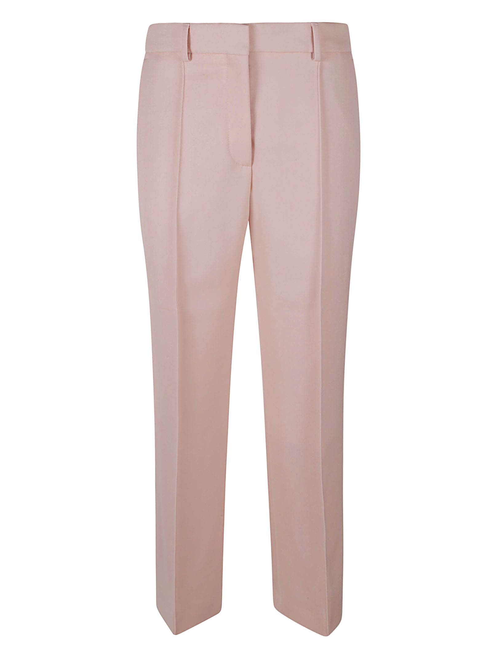 Regular Fit Cropped Plain Trousers