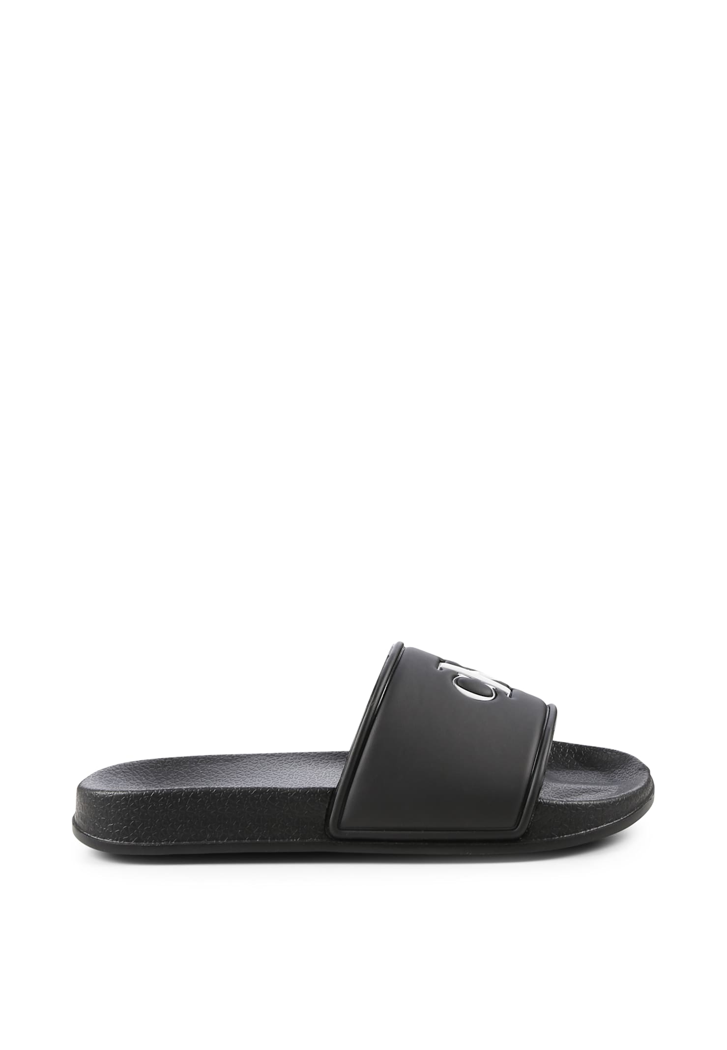 Calvin Klein Black Slippers For Kids With Logo