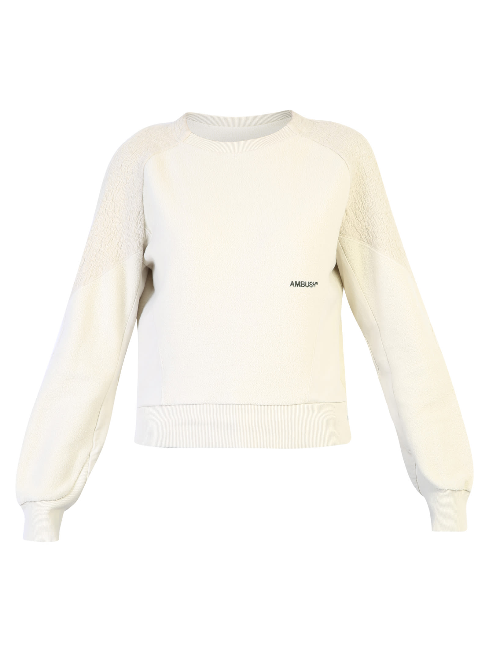 white branded sweatshirt