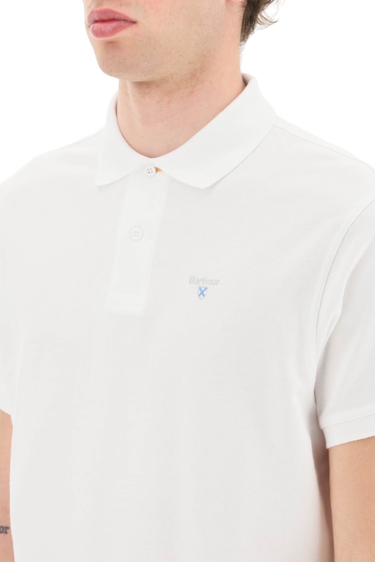 Barbour Polo Shirt With Embroidery In White