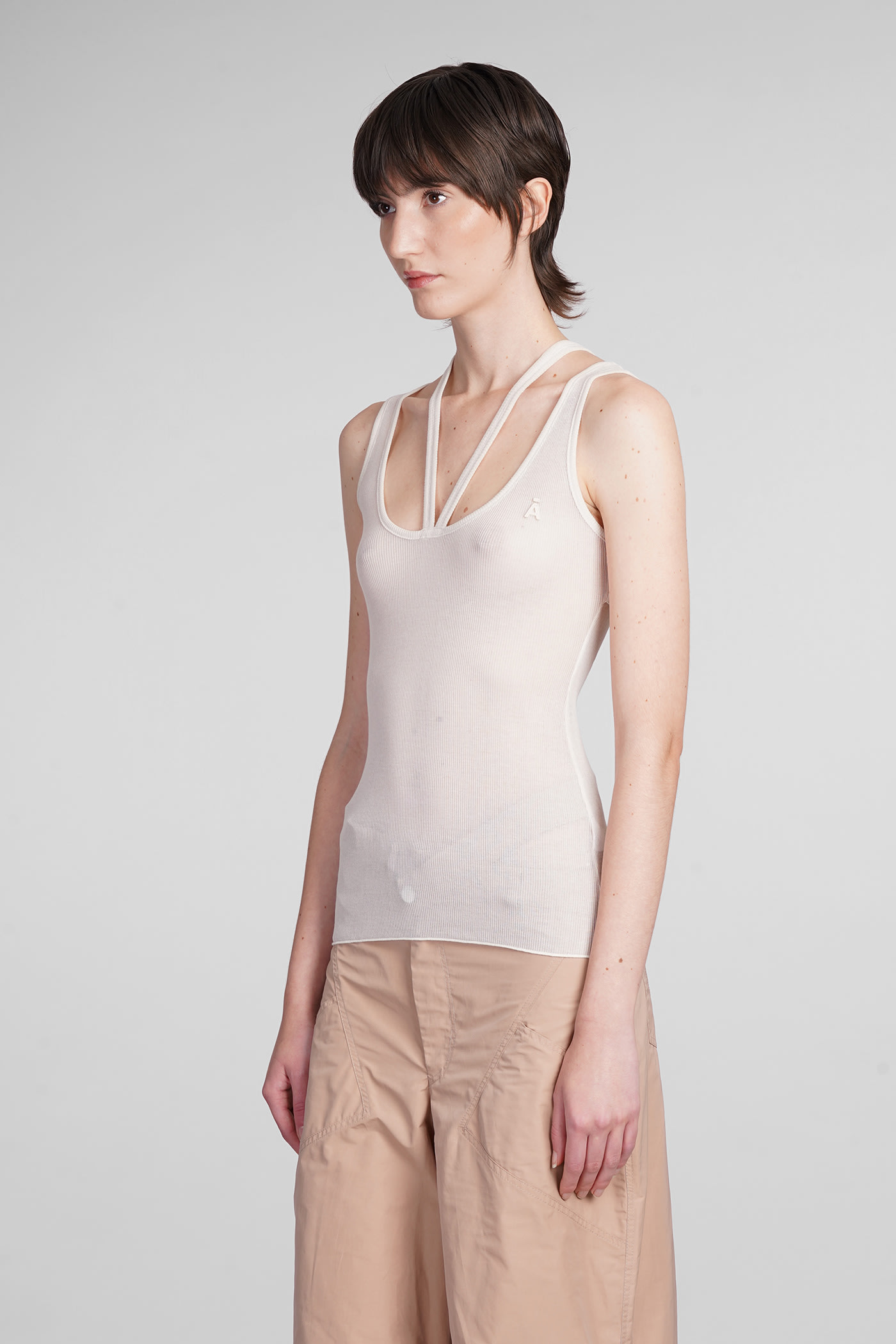 Shop Andreädamo Topwear In Beige Cotton