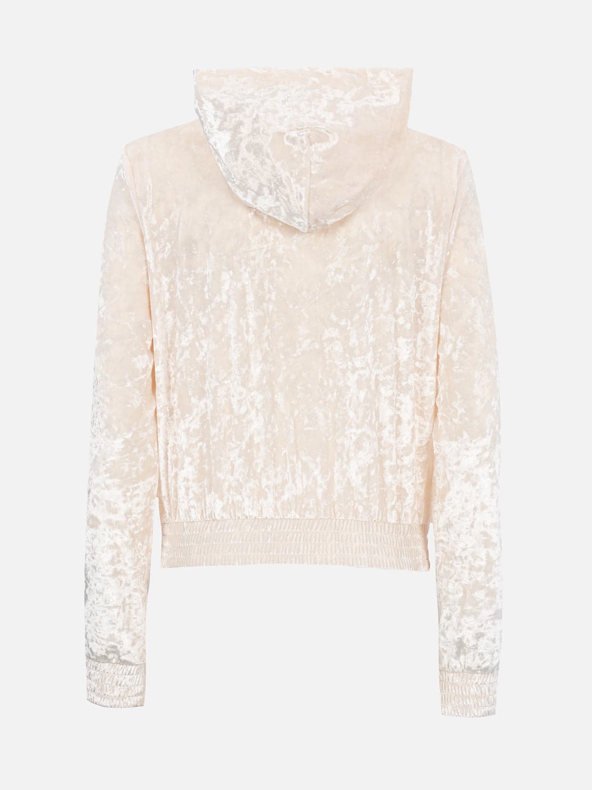 Mc2 Saint Barth Woman Chenille Zipped Hoodie Jasmine In White