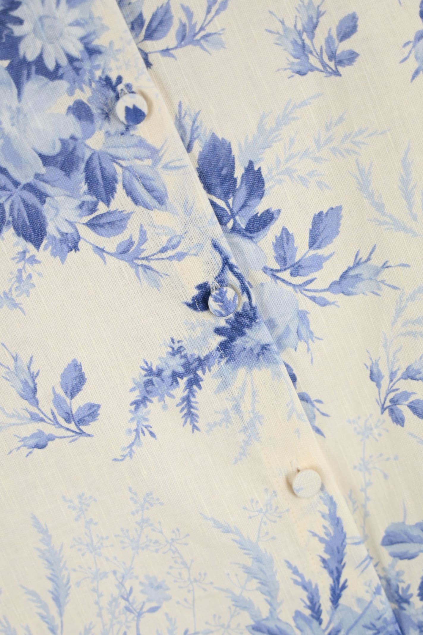 Shop Twinset Floral Print Linen Blend Shirt In Avorio E Blu