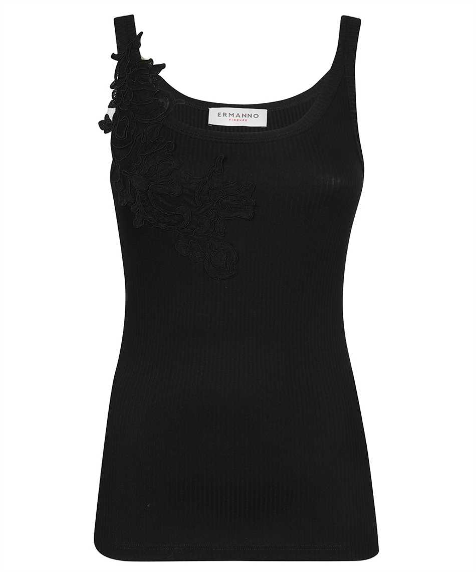 Ermanno Scervino Ribbed Tank Top In Black