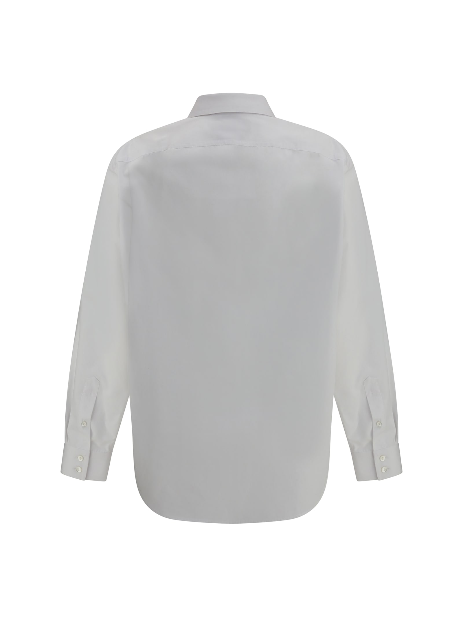Gucci Women White Shirt With Tonal Logo Lettering Embroidery On The Collar In Cotton Woman In White