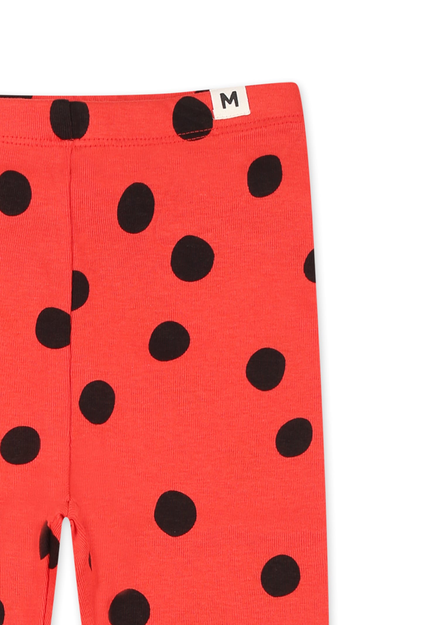 Mini Rodini Red Leggings For Baby Girl With Polka Dots In Red